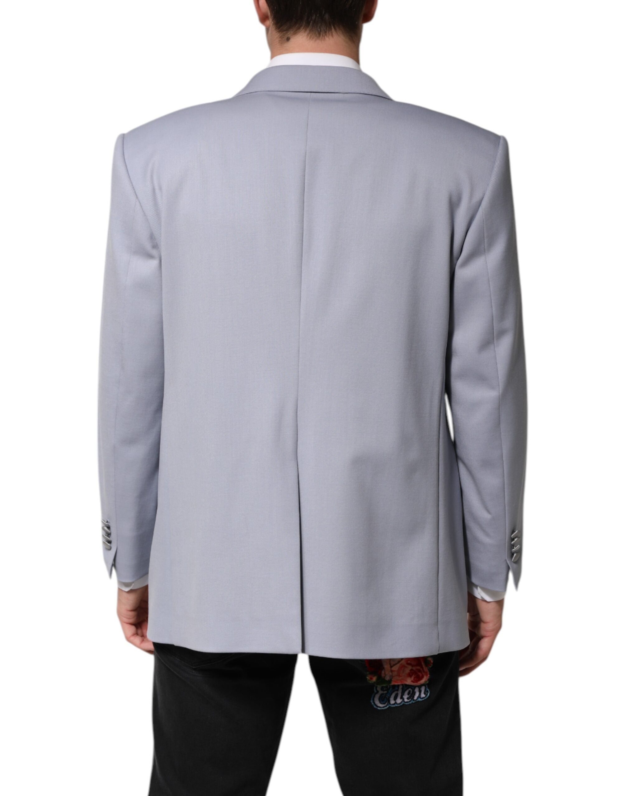 Gray Wool Single Breasted Men Suit Blazer
