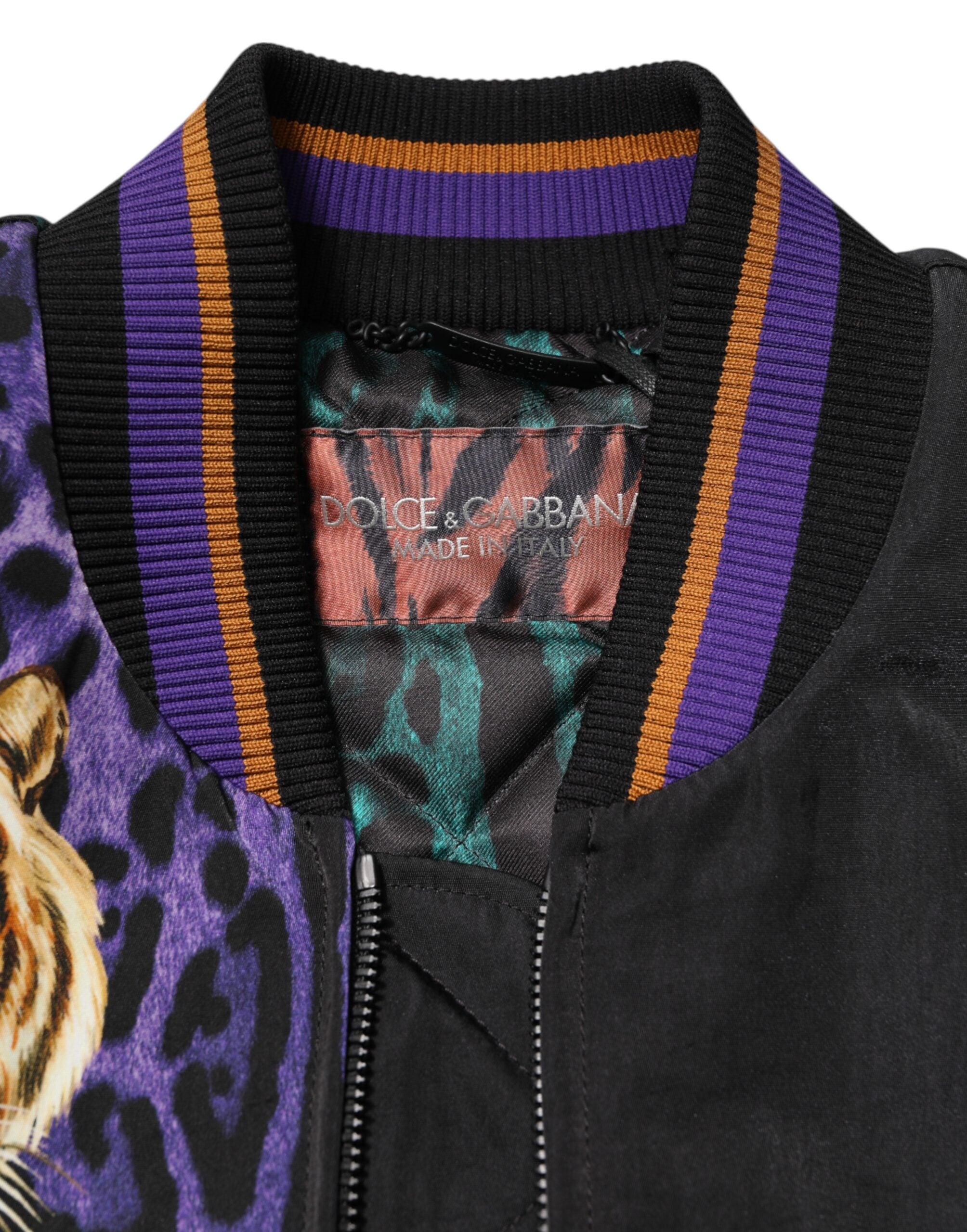 Multicolor Tiger Print Men Bomber Jacket