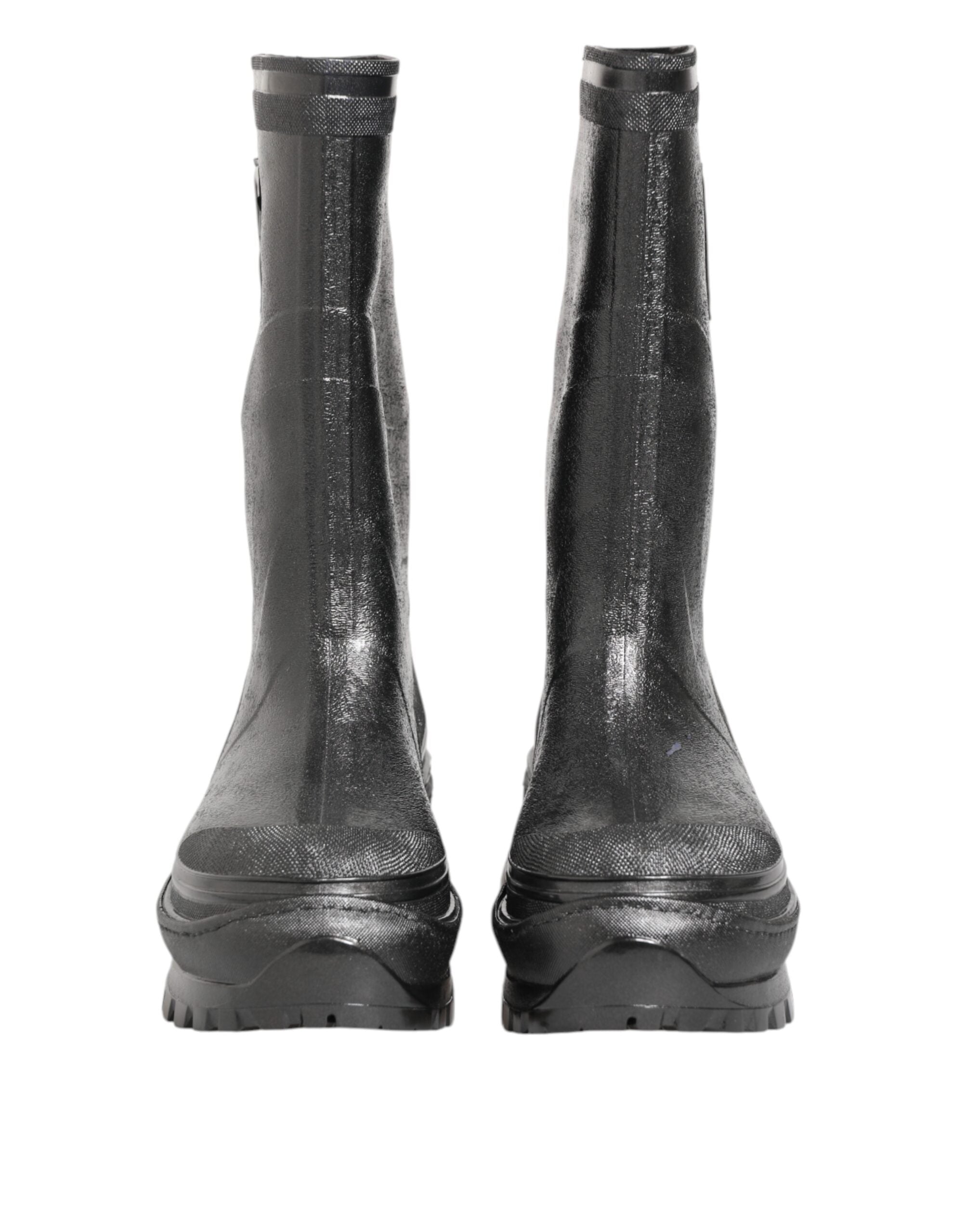 Metallic Gray Pull On Rain Boots Shoes