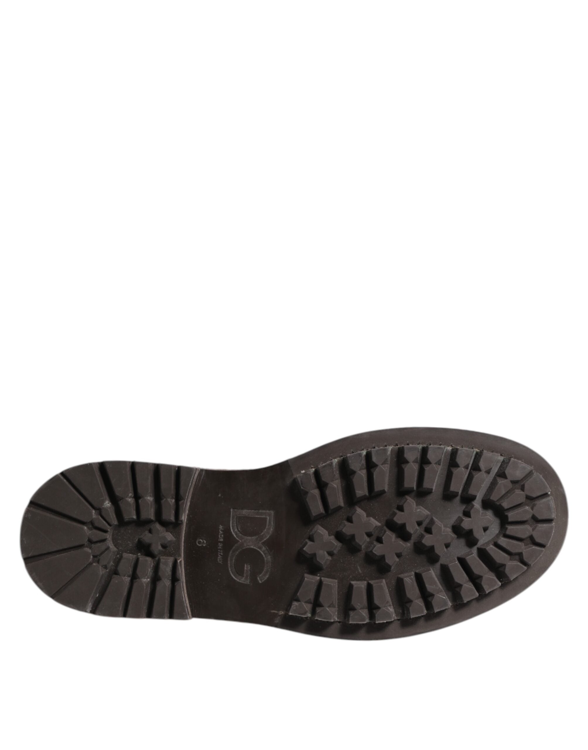 Brown Leather Distressed Brogue Lace Up Shoes