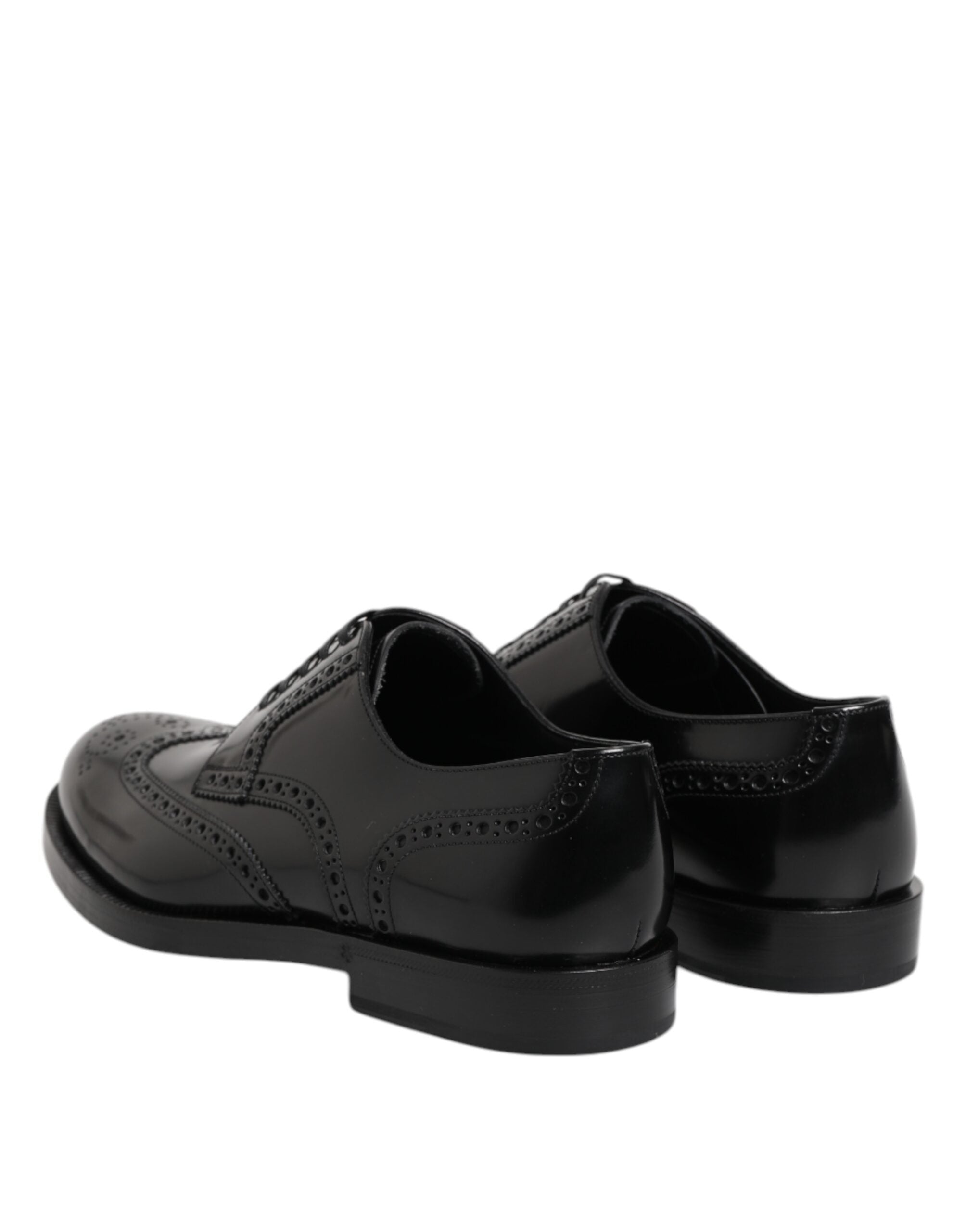 Black Leather Derby Wingtip Formal Shoes