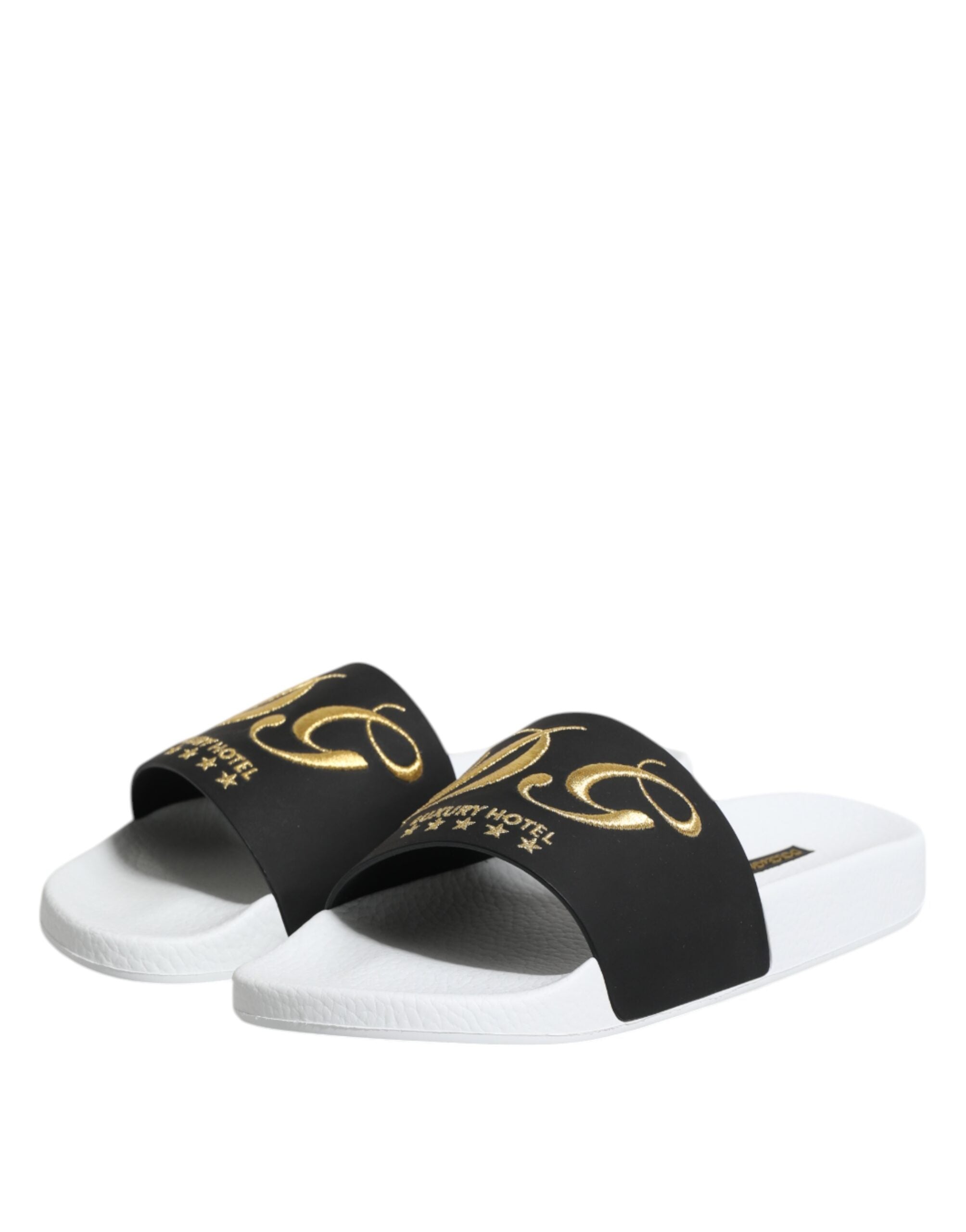 White Black Leather Sandals Beachwear Shoes