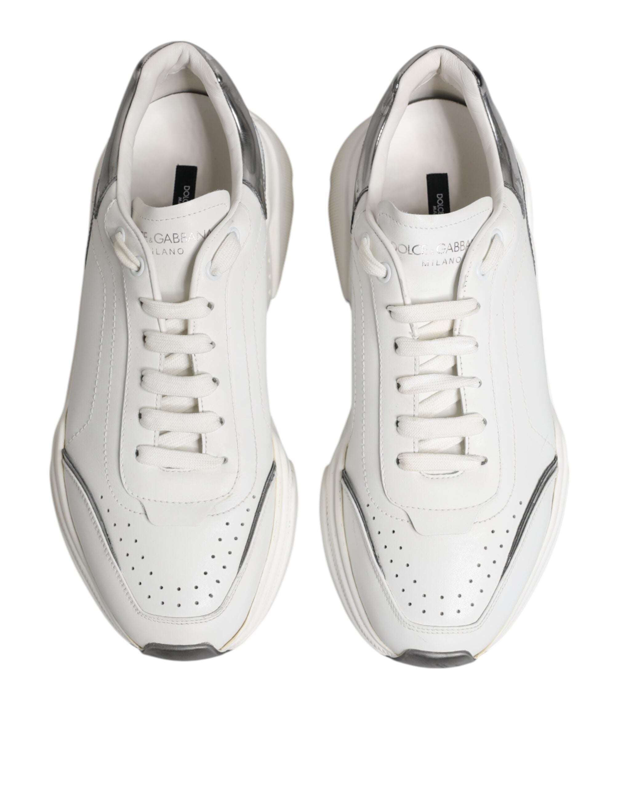White Daymaster Leather Low Top Sneakers Shoes