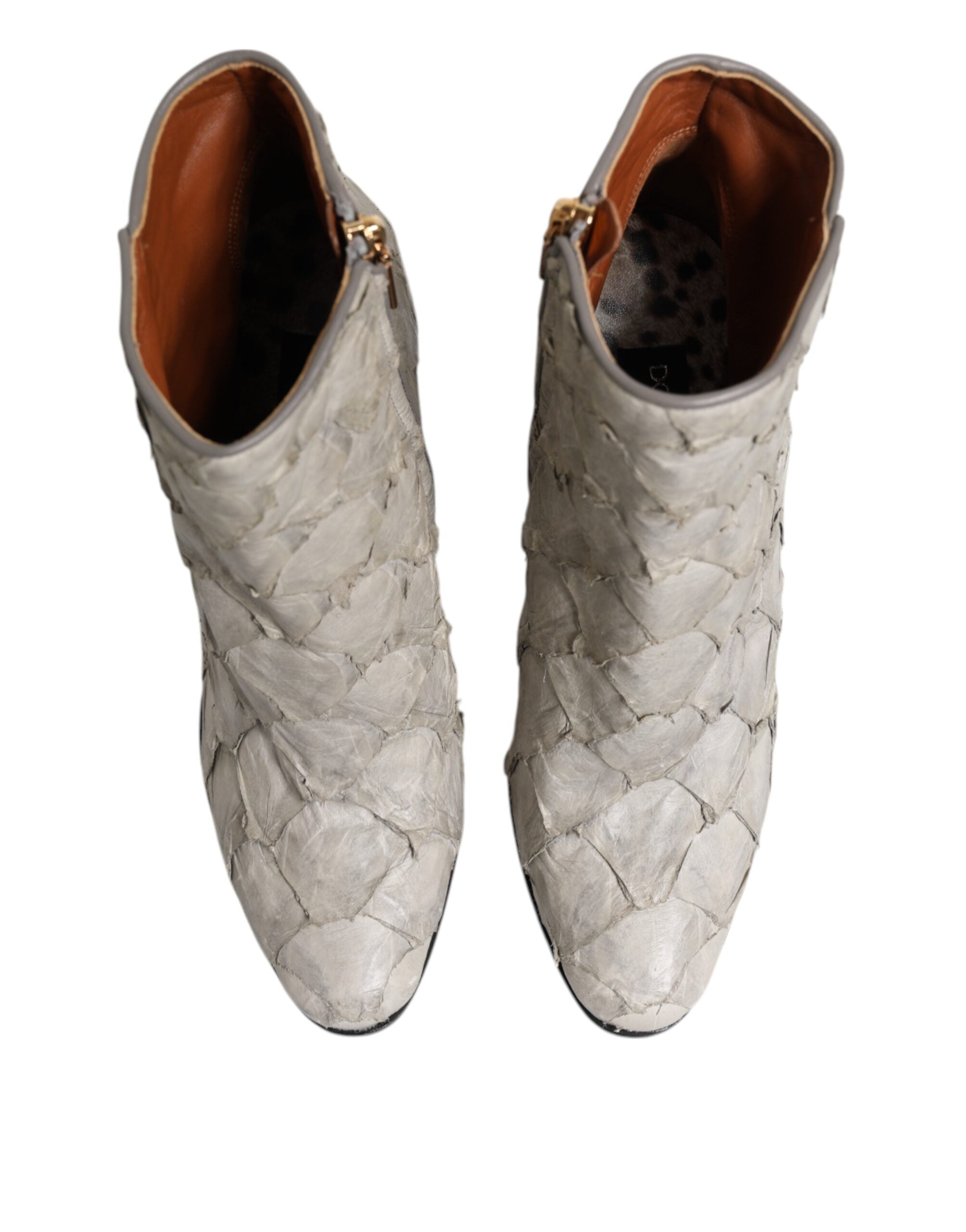 Off White Leather Heels Ankle Boots Shoes