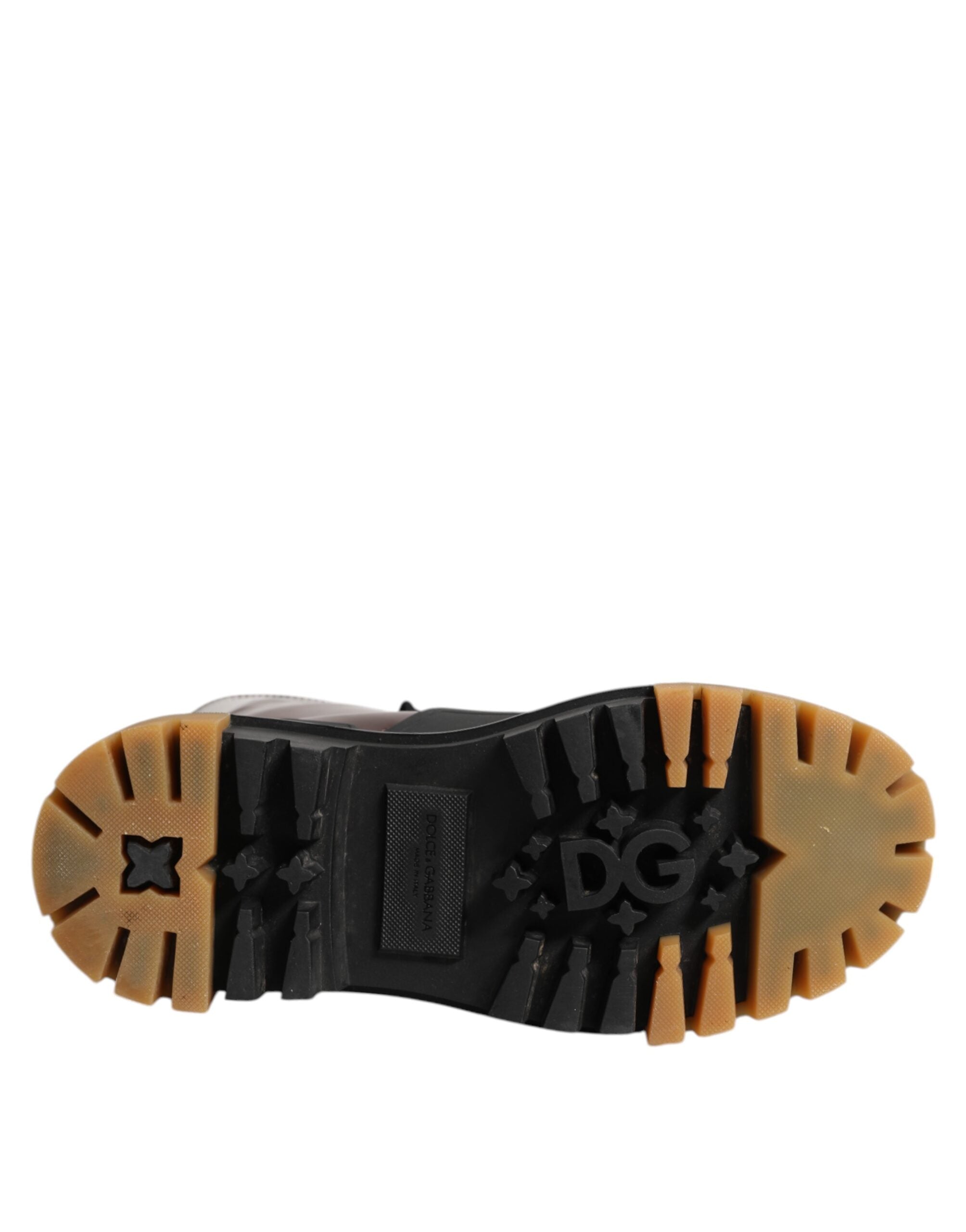 Maroon Leather Mid Calf Biker Boots Shoes