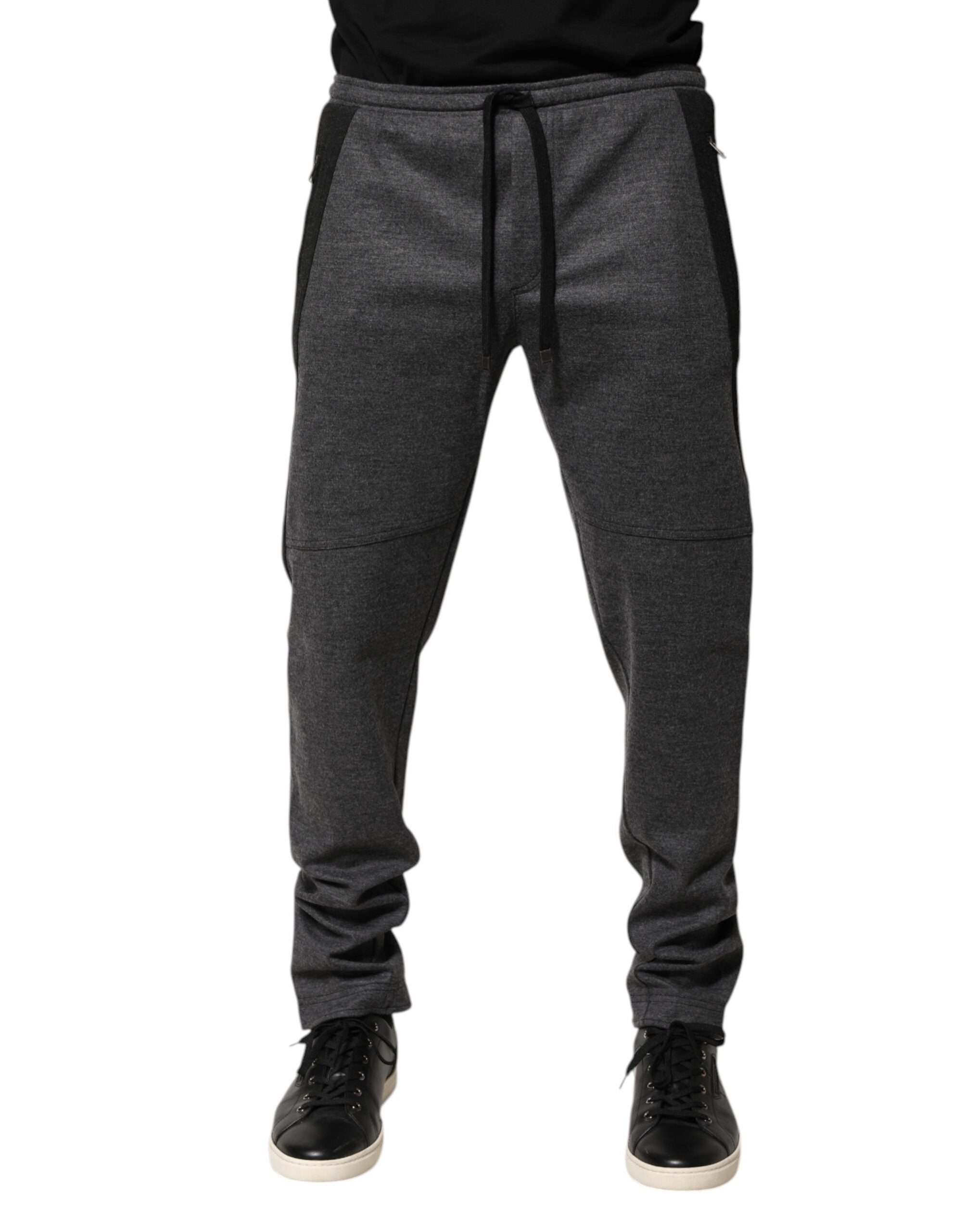 Gray Black Wool Blend Jogger Sweatpants Pants