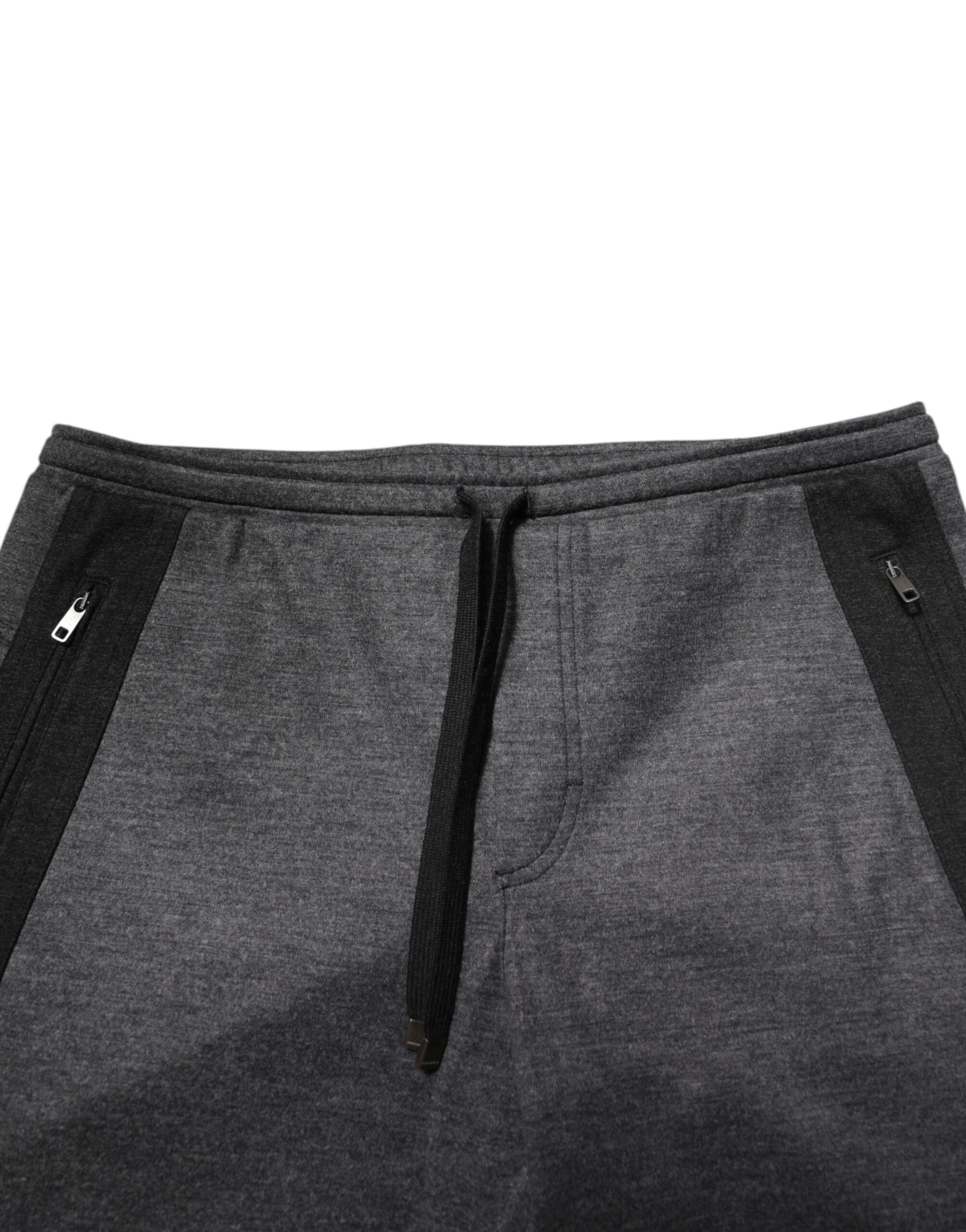 Gray Black Wool Blend Jogger Sweatpants Pants