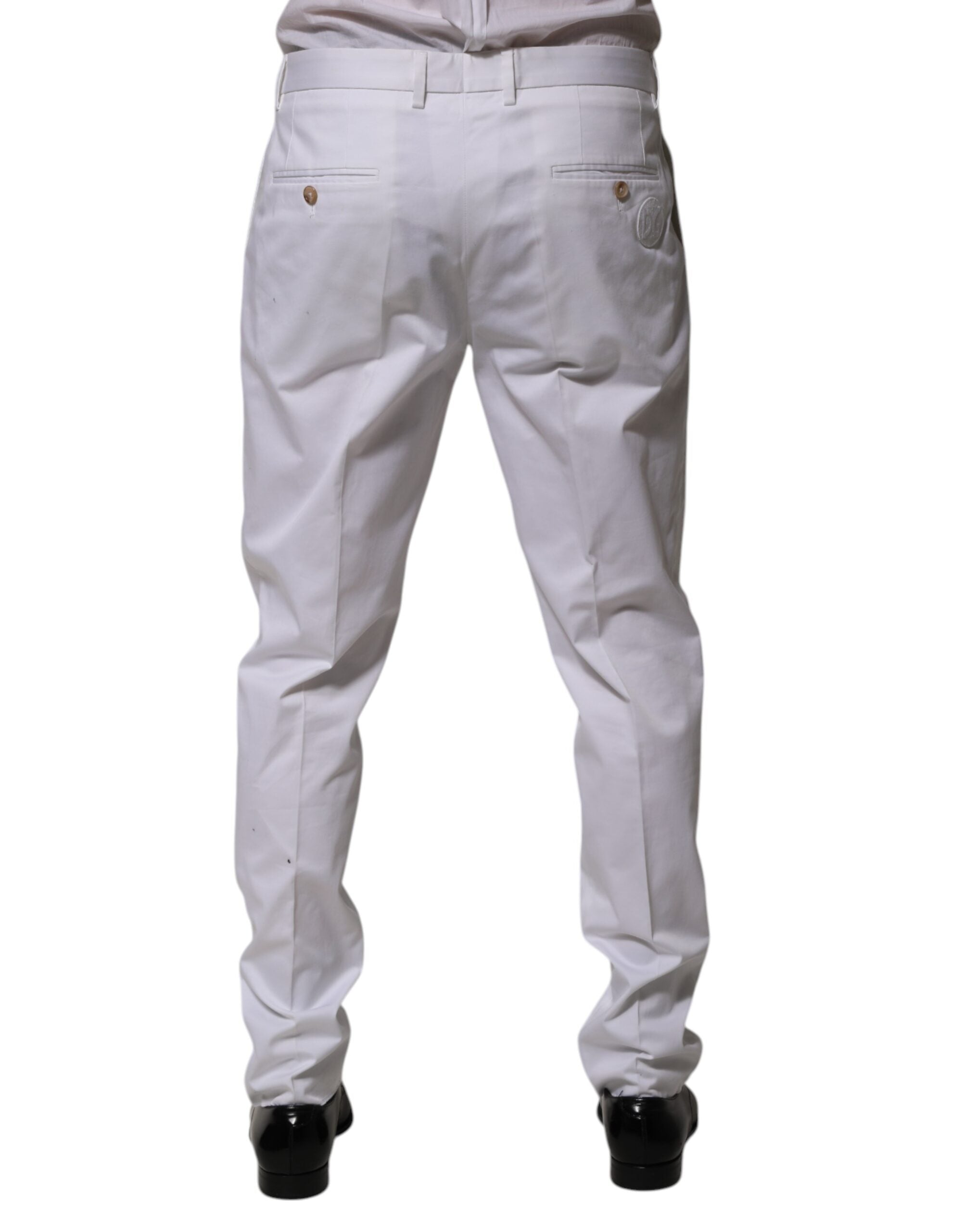 White Cotton Dress Slim Formal Trouser Pants
