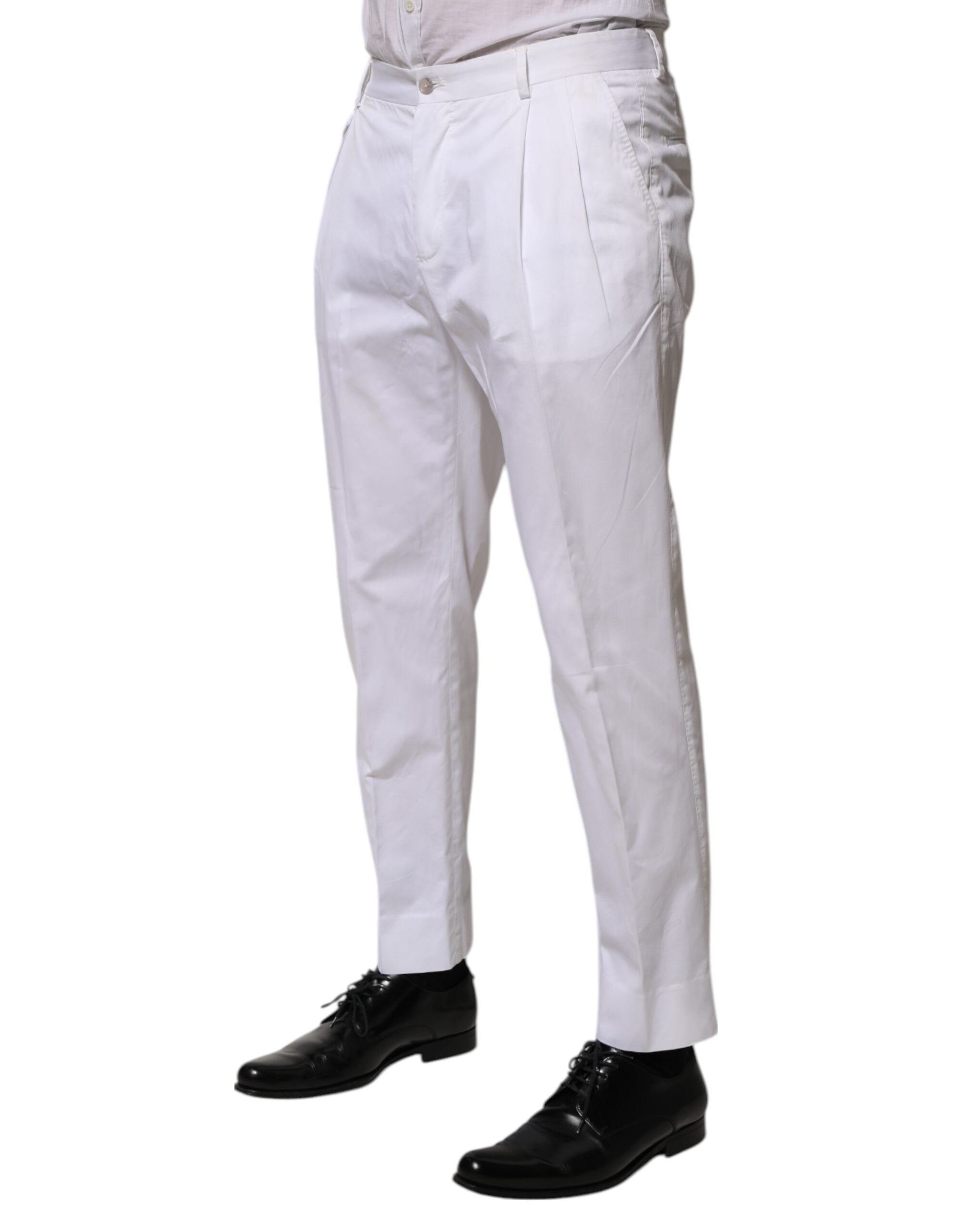 White Cotton Dress Slim Formal Trouser Pants