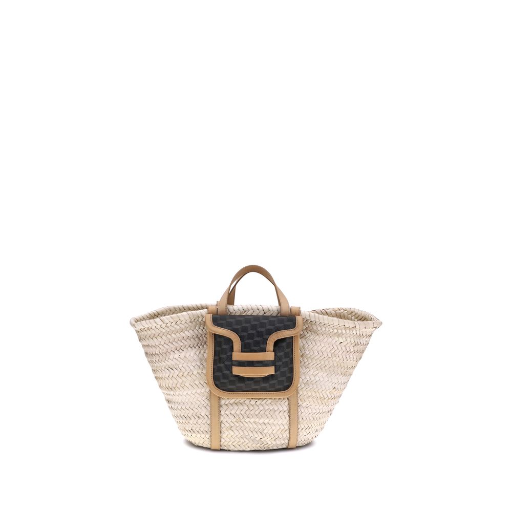 Beige Raffia Shoulder Bag