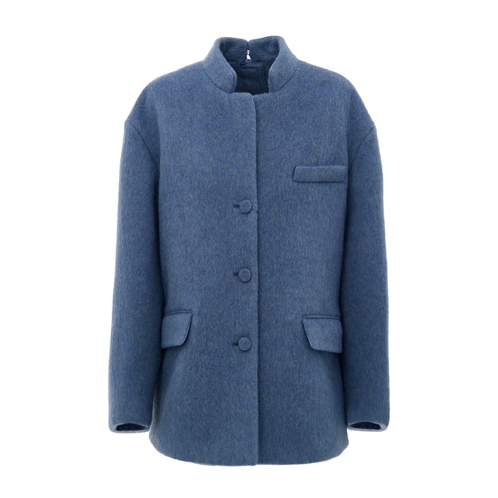 Light Blue Wool Coat