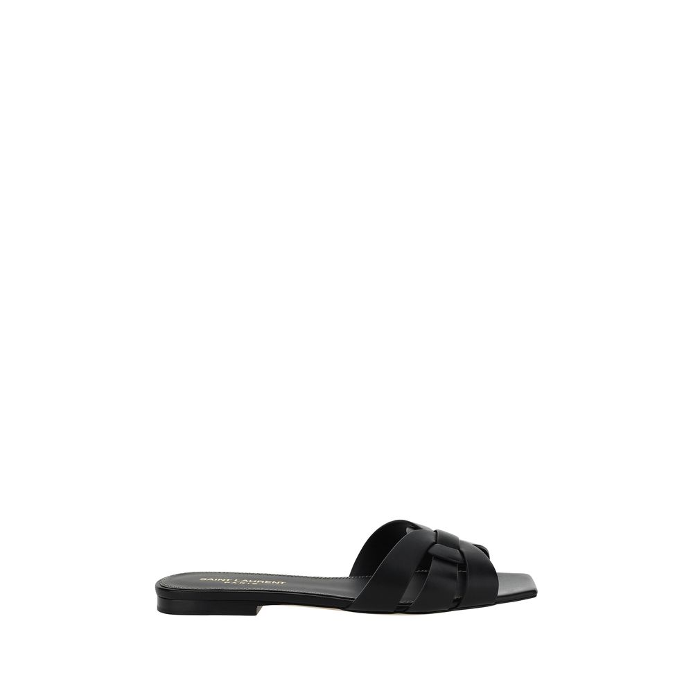Black Calf Leather Bos Taurus Sandals