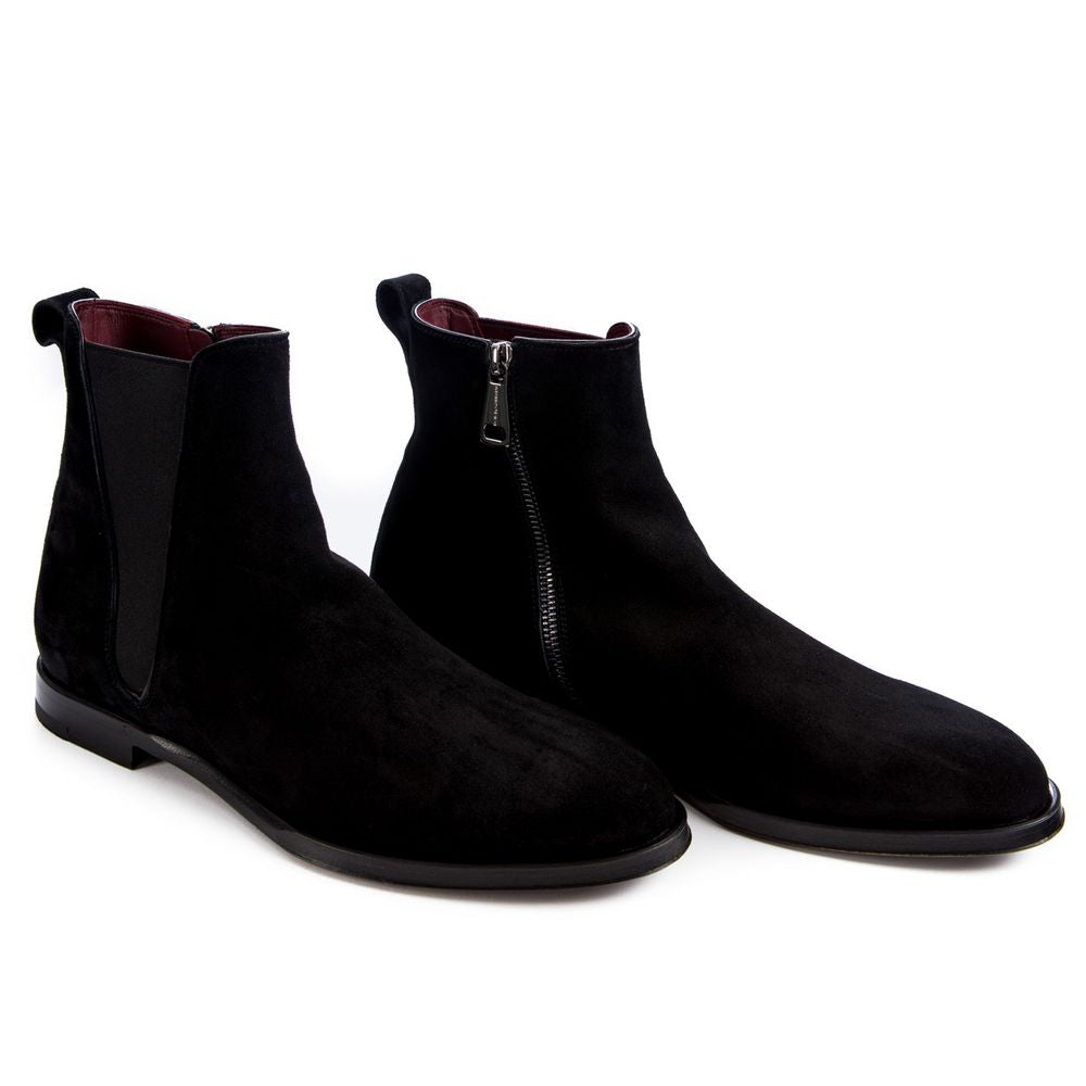 Black Calfskin Men Ankle Boot