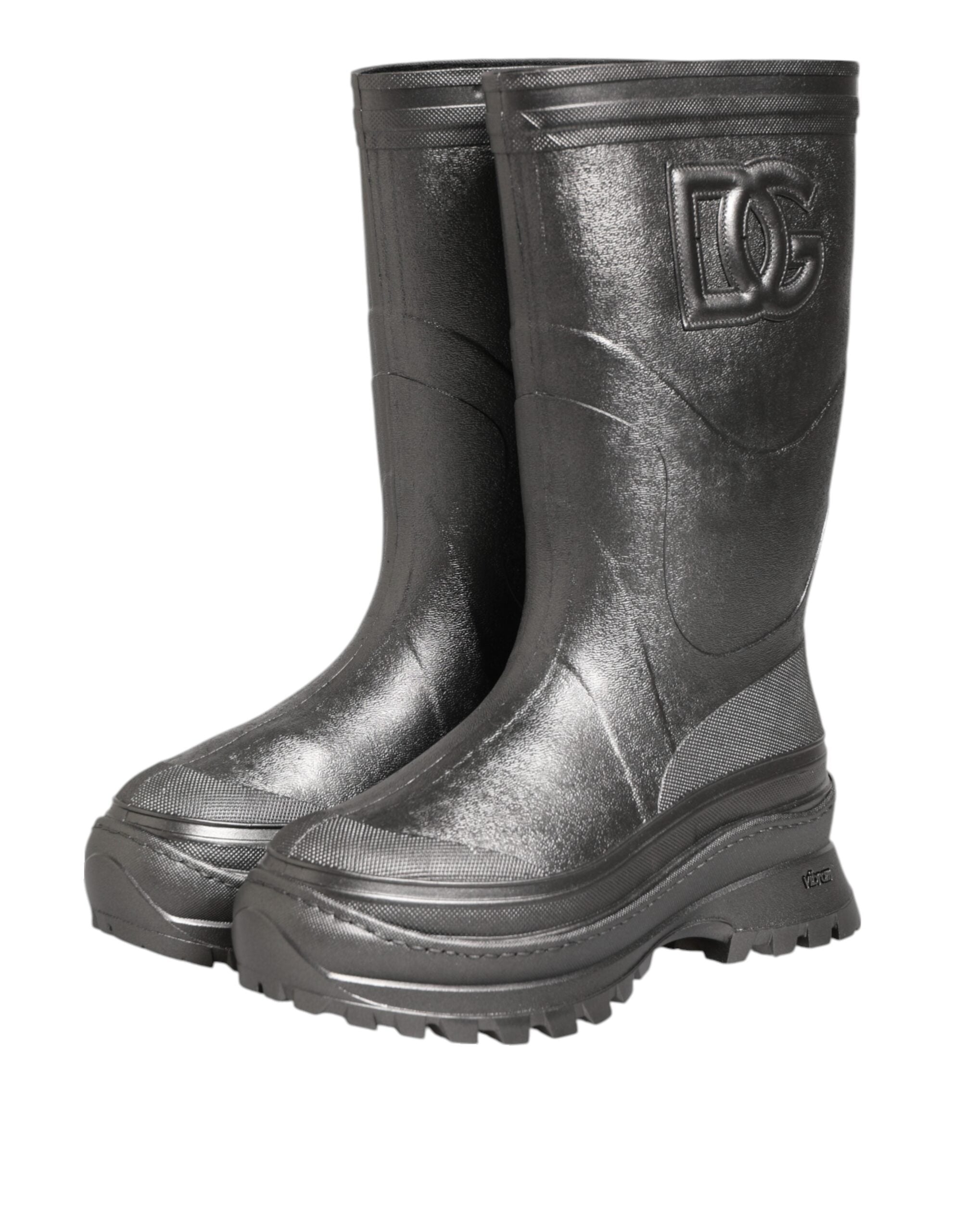 Black Argento Pull On Rain Boots Shoes