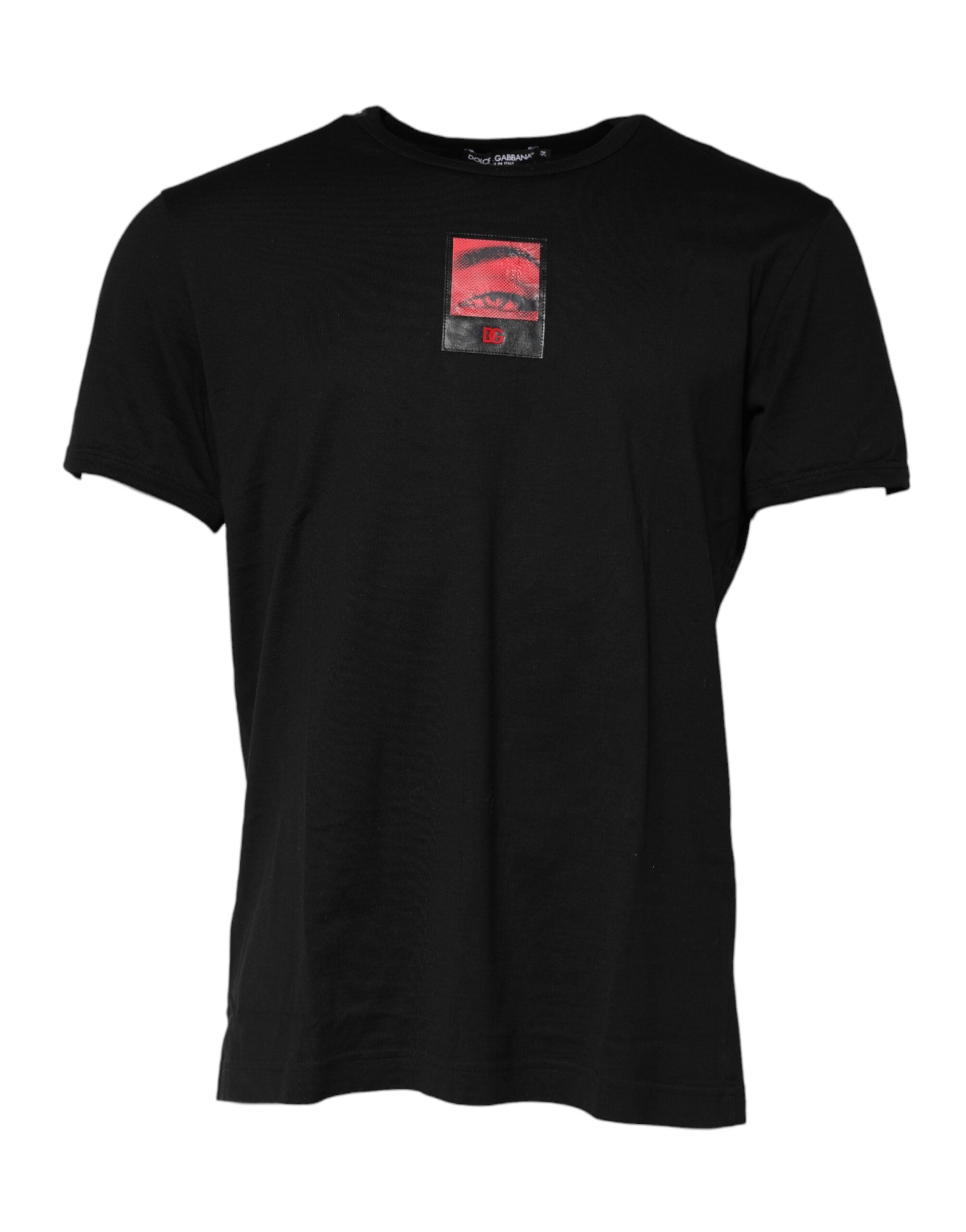 Black Eye Print Cotton Men Crew Neck T-shirt