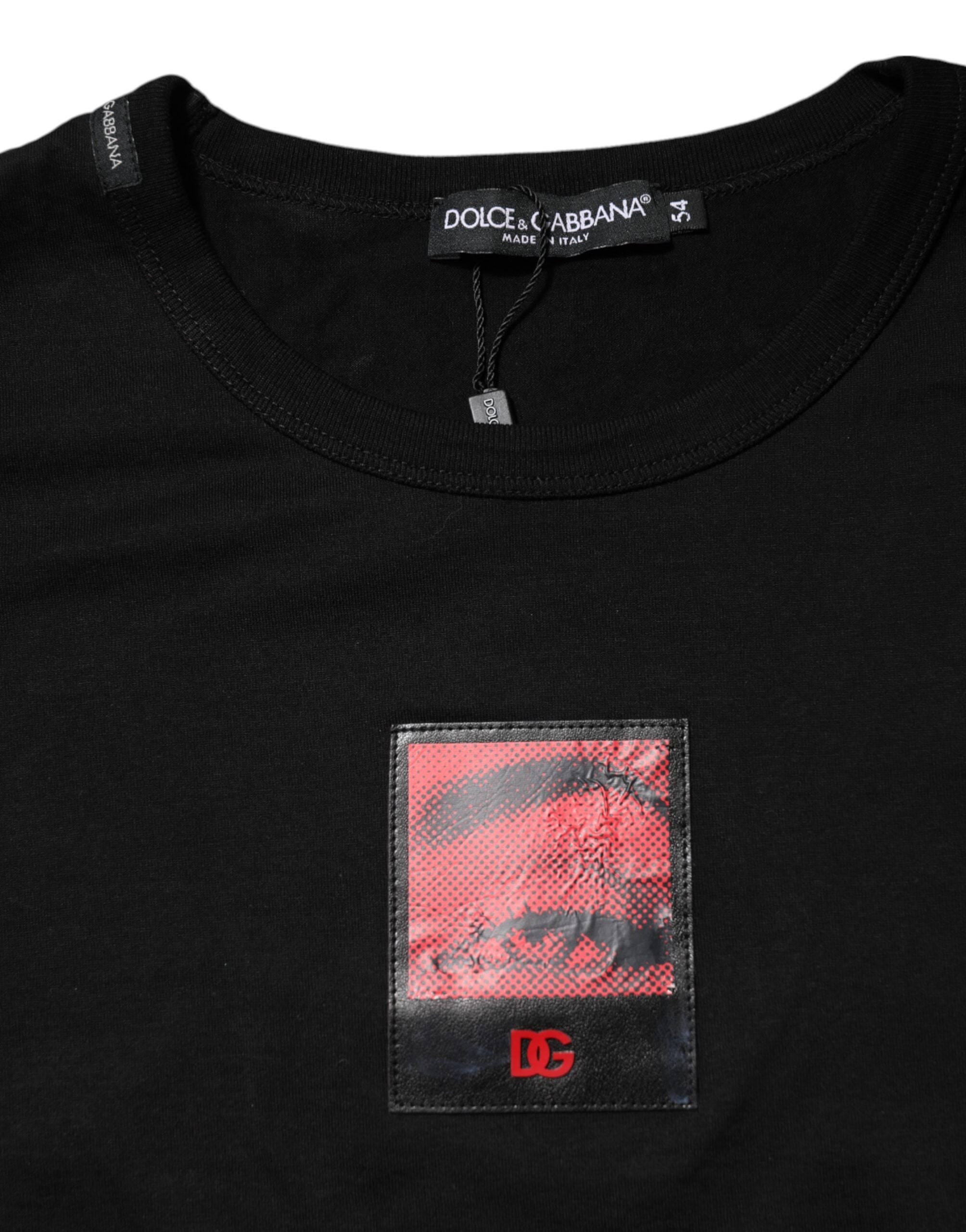 Black Eye Print Cotton Men Crew Neck T-shirt