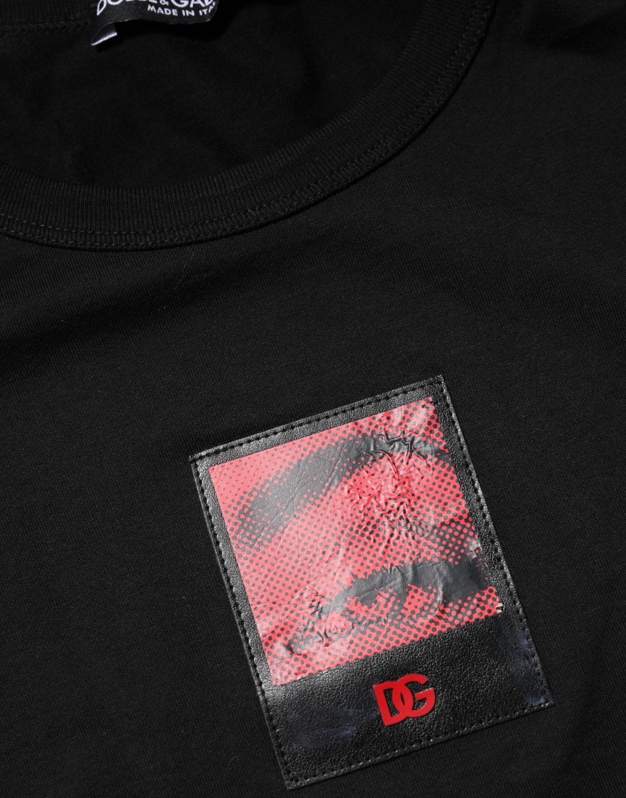 Black Eye Print Cotton Men Crew Neck T-shirt