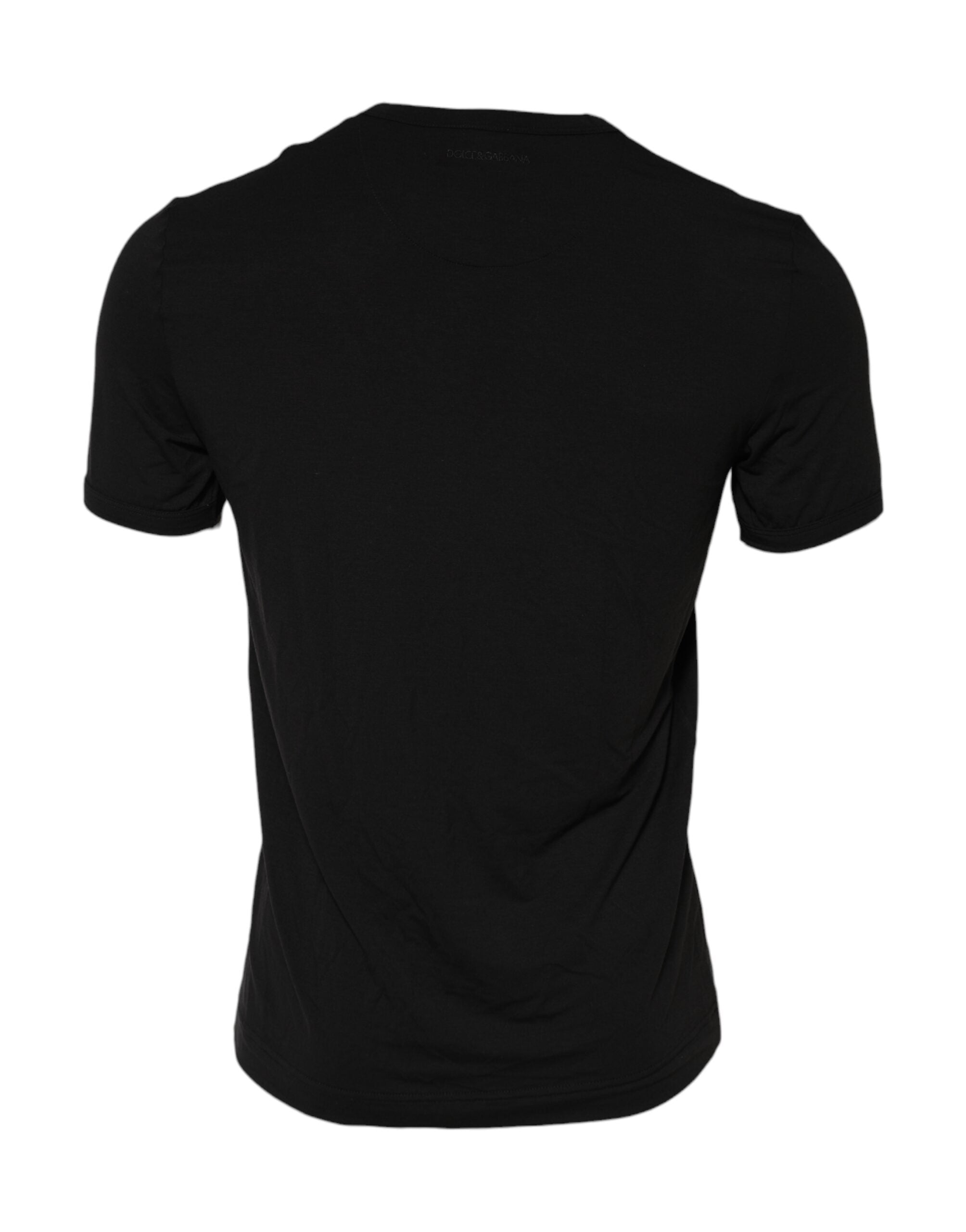 Black Modal Men Crew Neck Underwear T-shirt