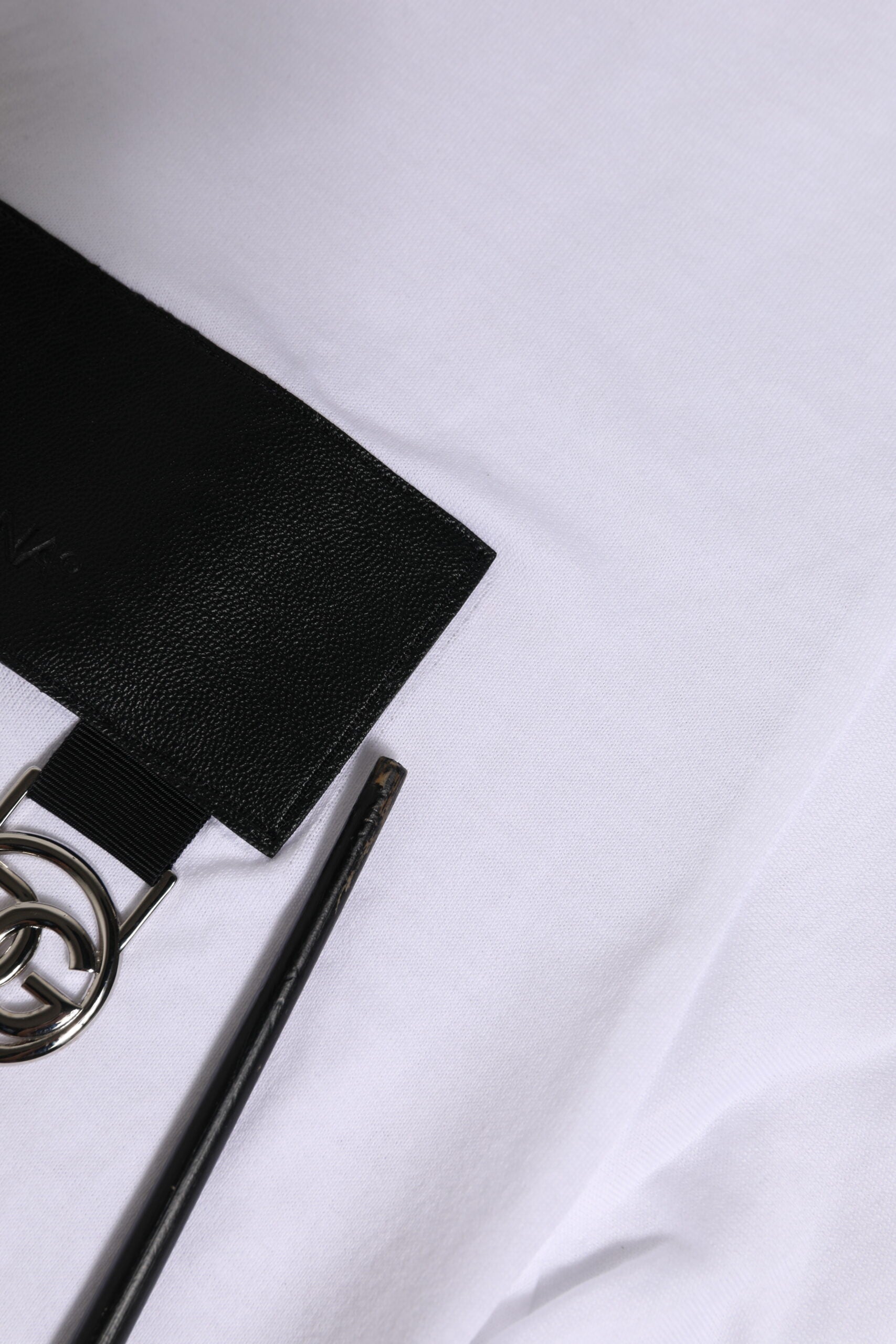 White Logo Crew Neck Short Sleeves T-shirt