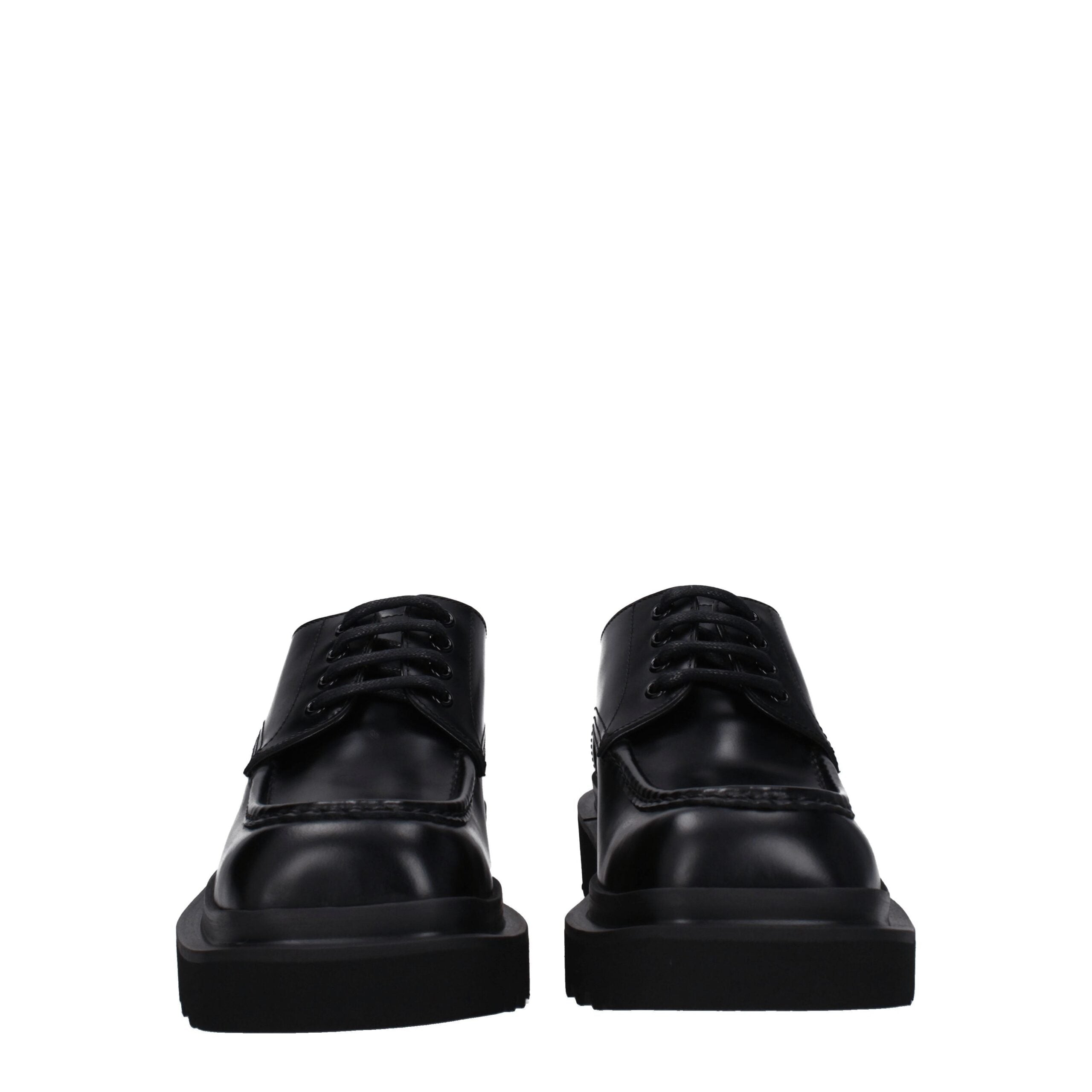 Black Leather Oxfords And Derbies