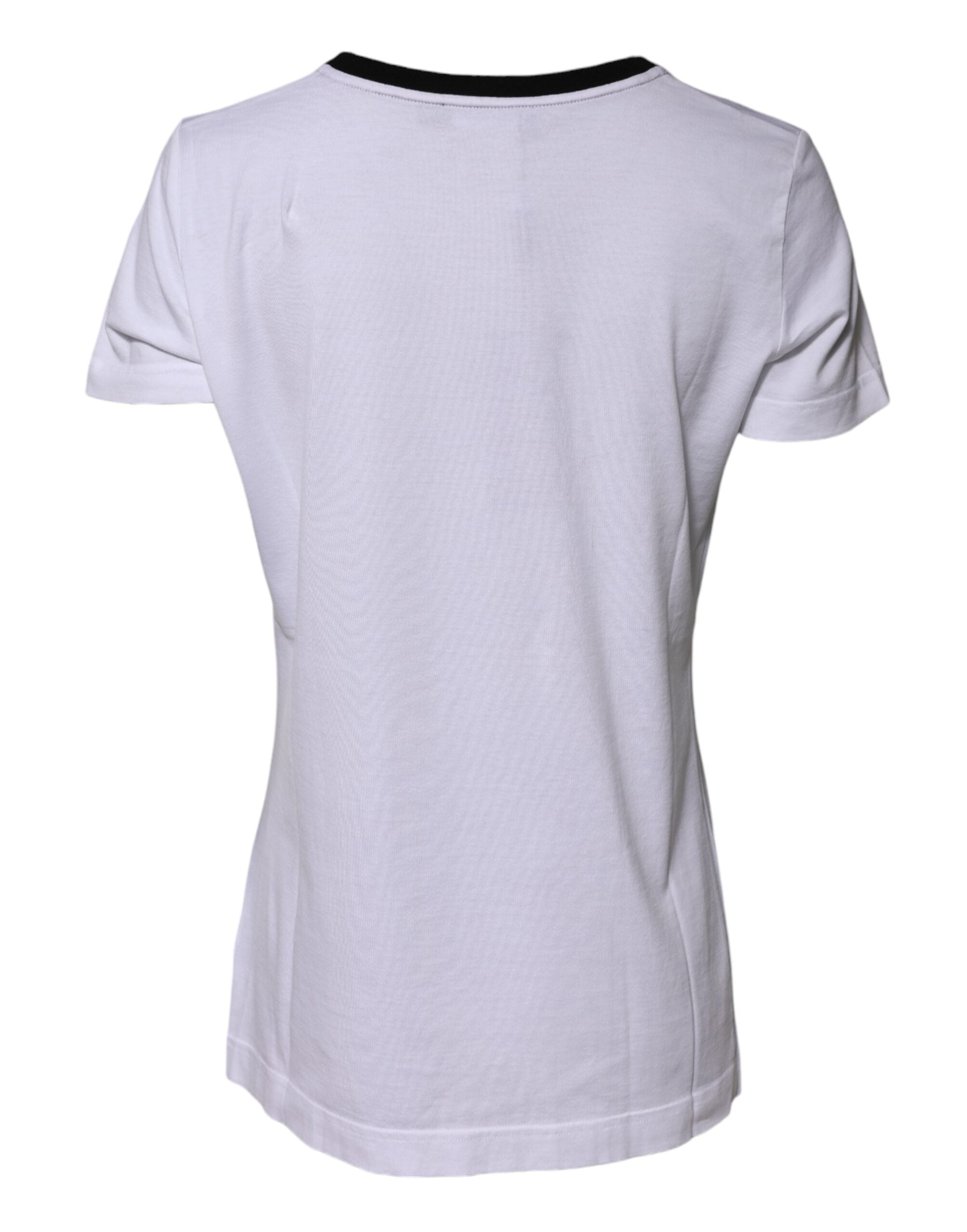White Eleganza Cotton Crew Neck Tee T-shirt