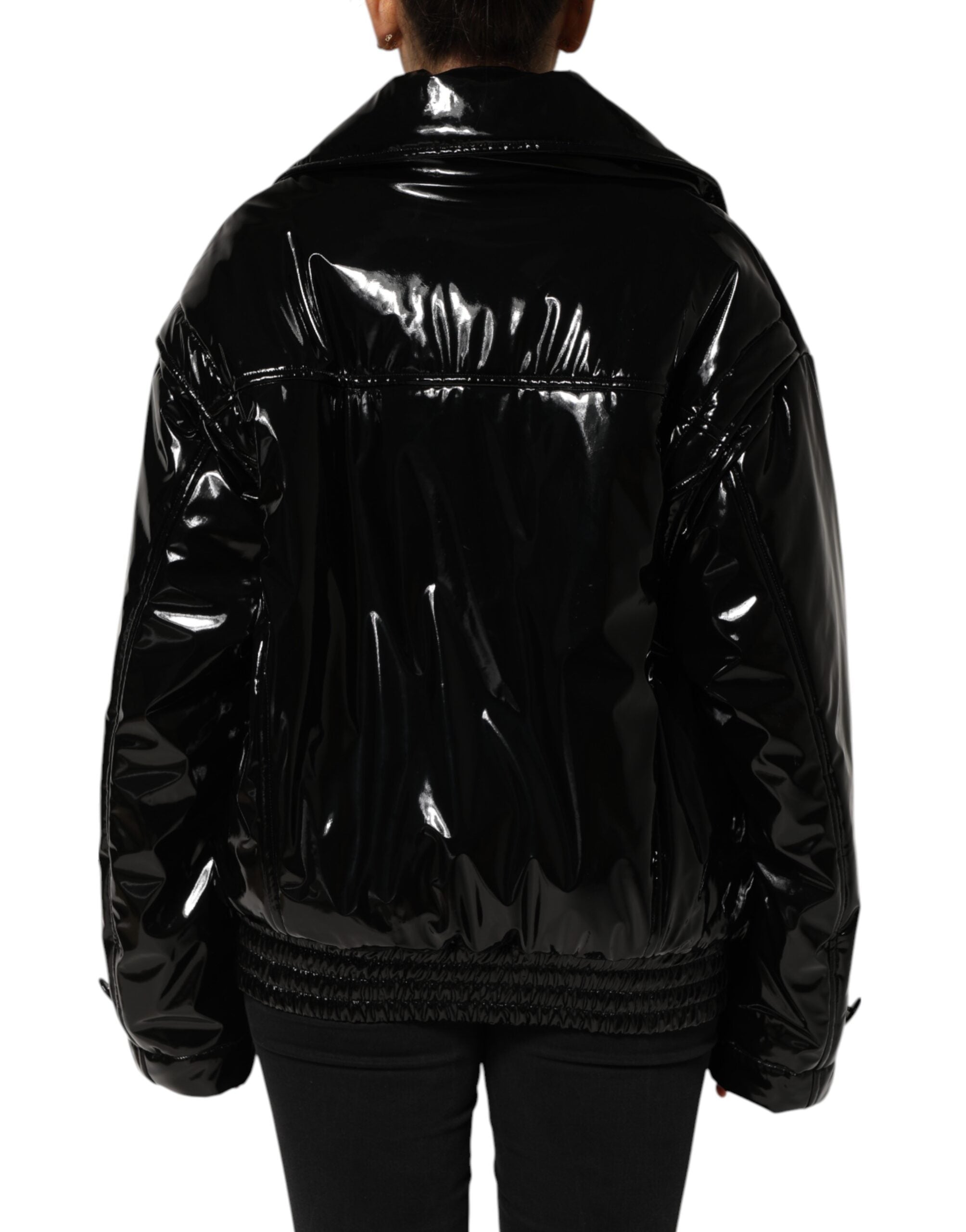 Polyester Black Quilted Puffer Coat Jacket