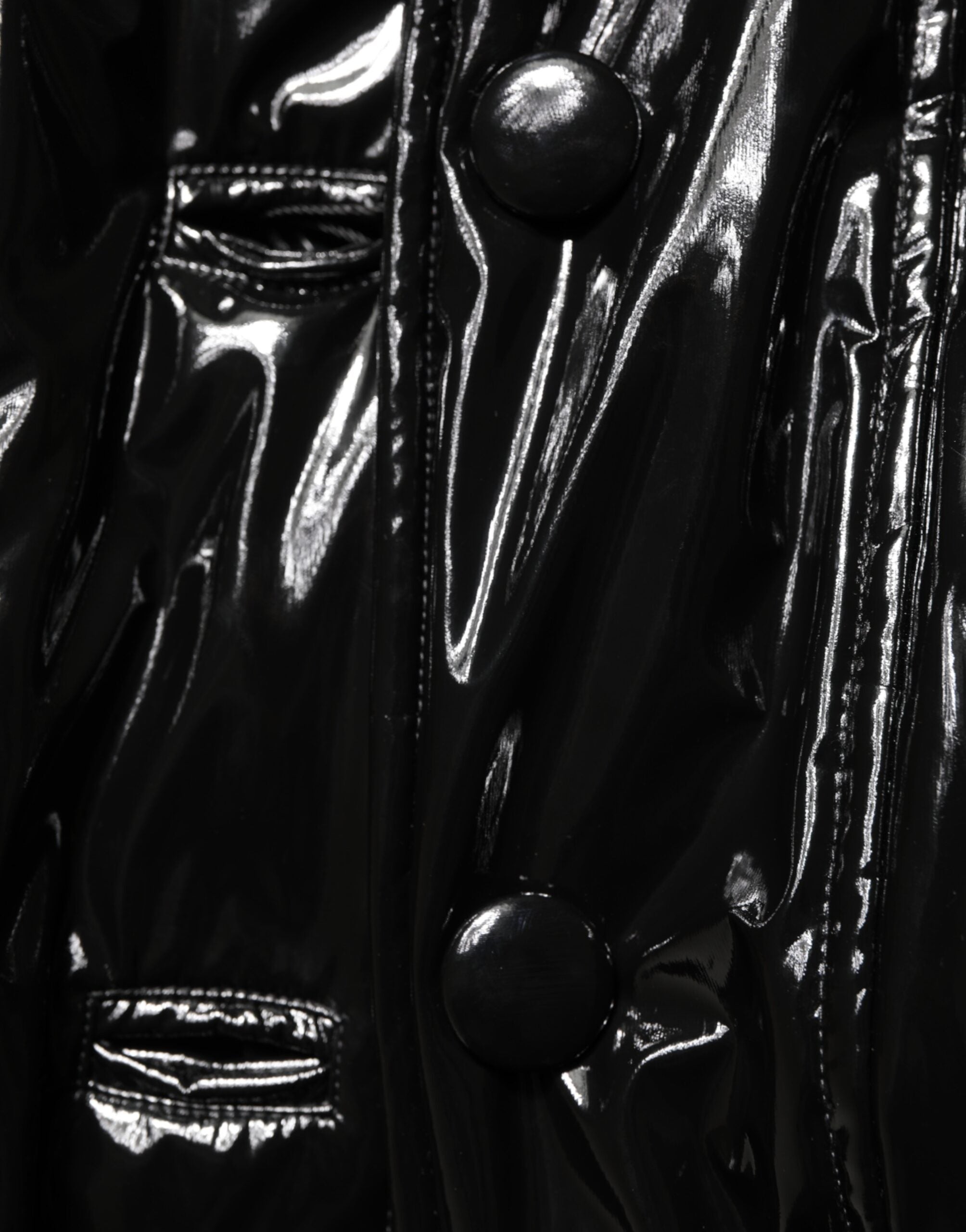 Polyester Black Quilted Puffer Coat Jacket