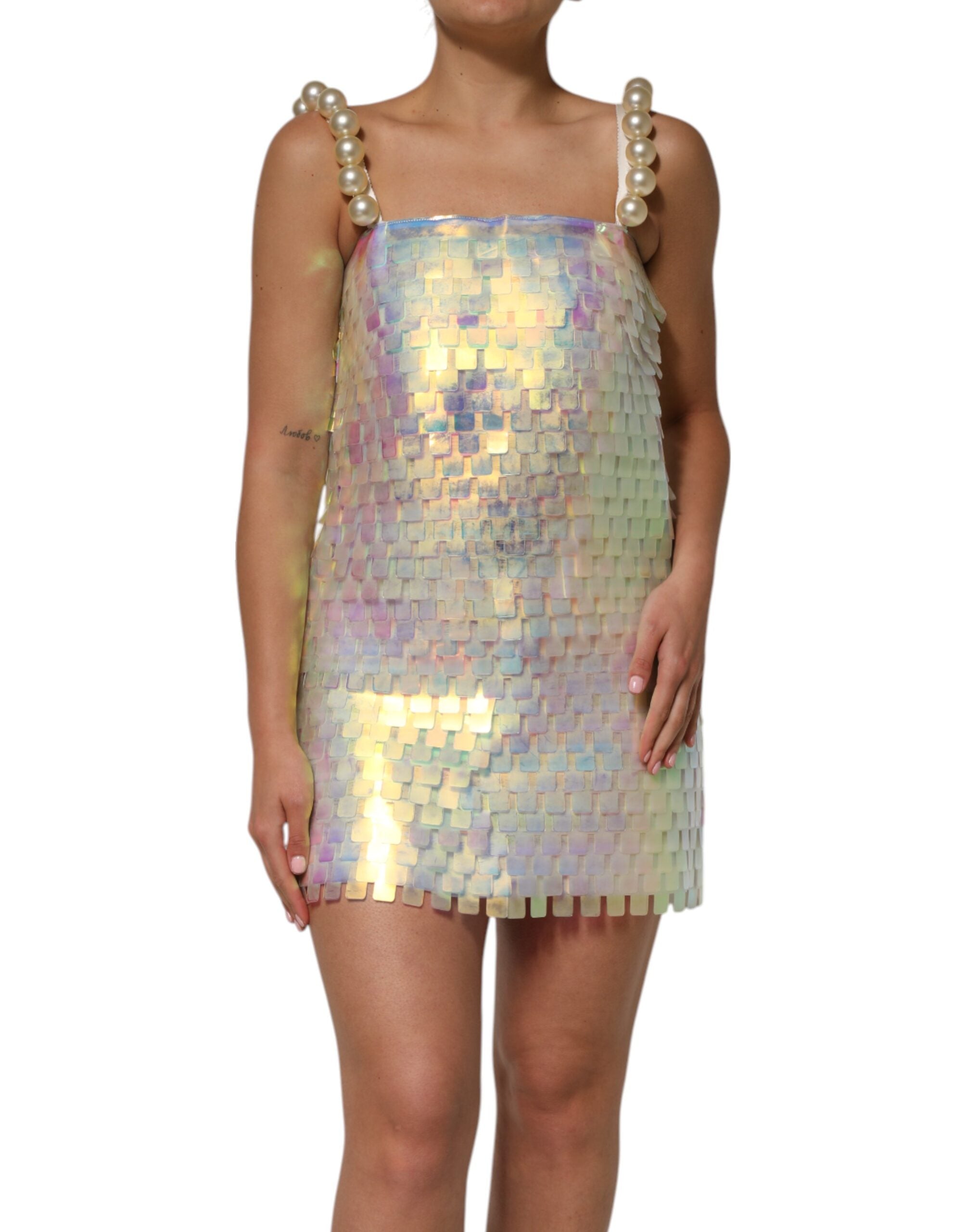 Multicolor Sequin Holographic Mini Dress