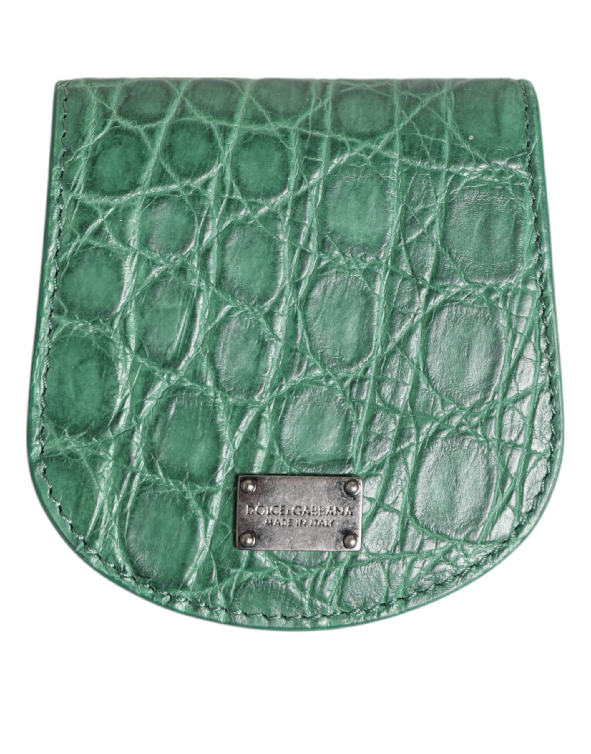 Green Exotic Skin Coin Condom Case Holder Pocket Wallet