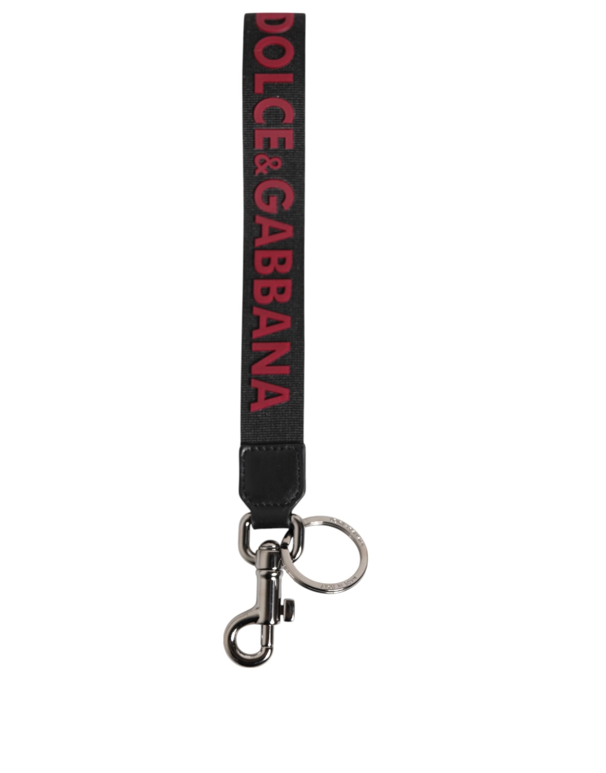 Black Red DG Logo Polyester Silver Men Keychain Keyring