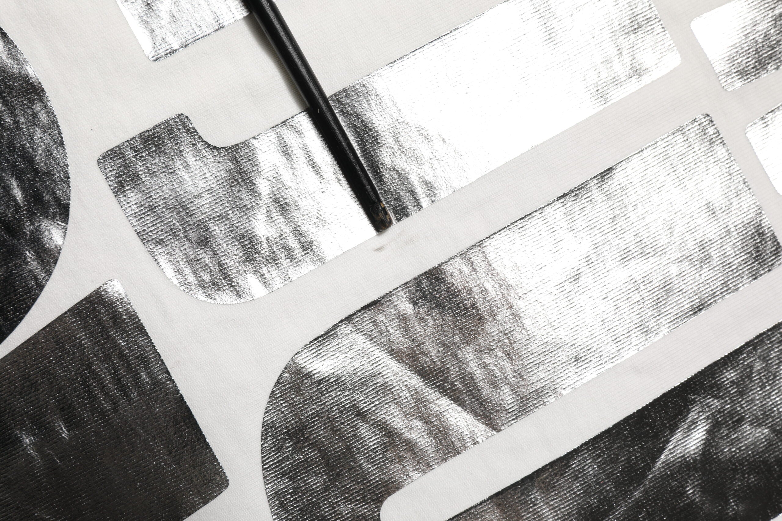 White Metallic Print Cotton CrewNeck T-shirt