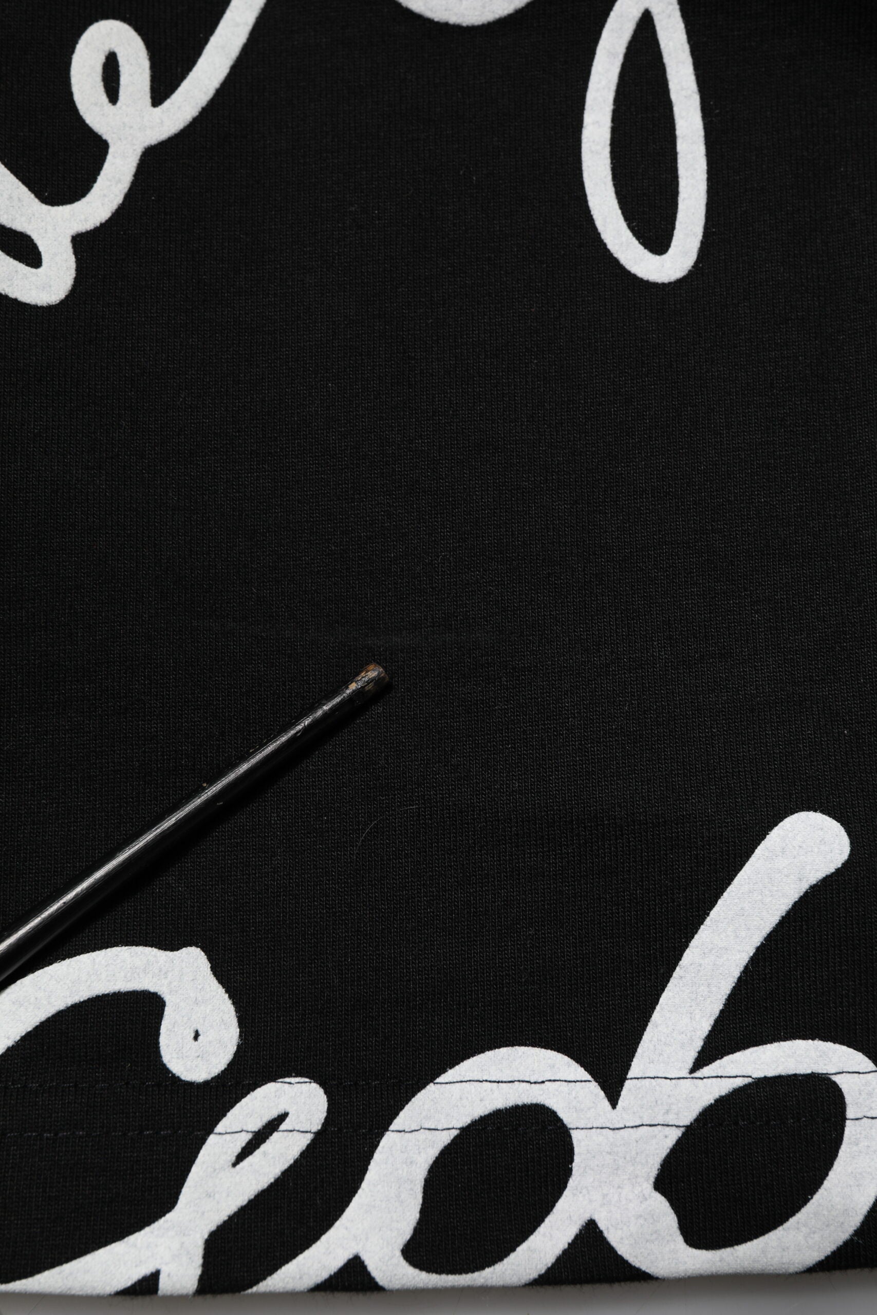 Black Logo Print Cotton Crew Neck T-shirt