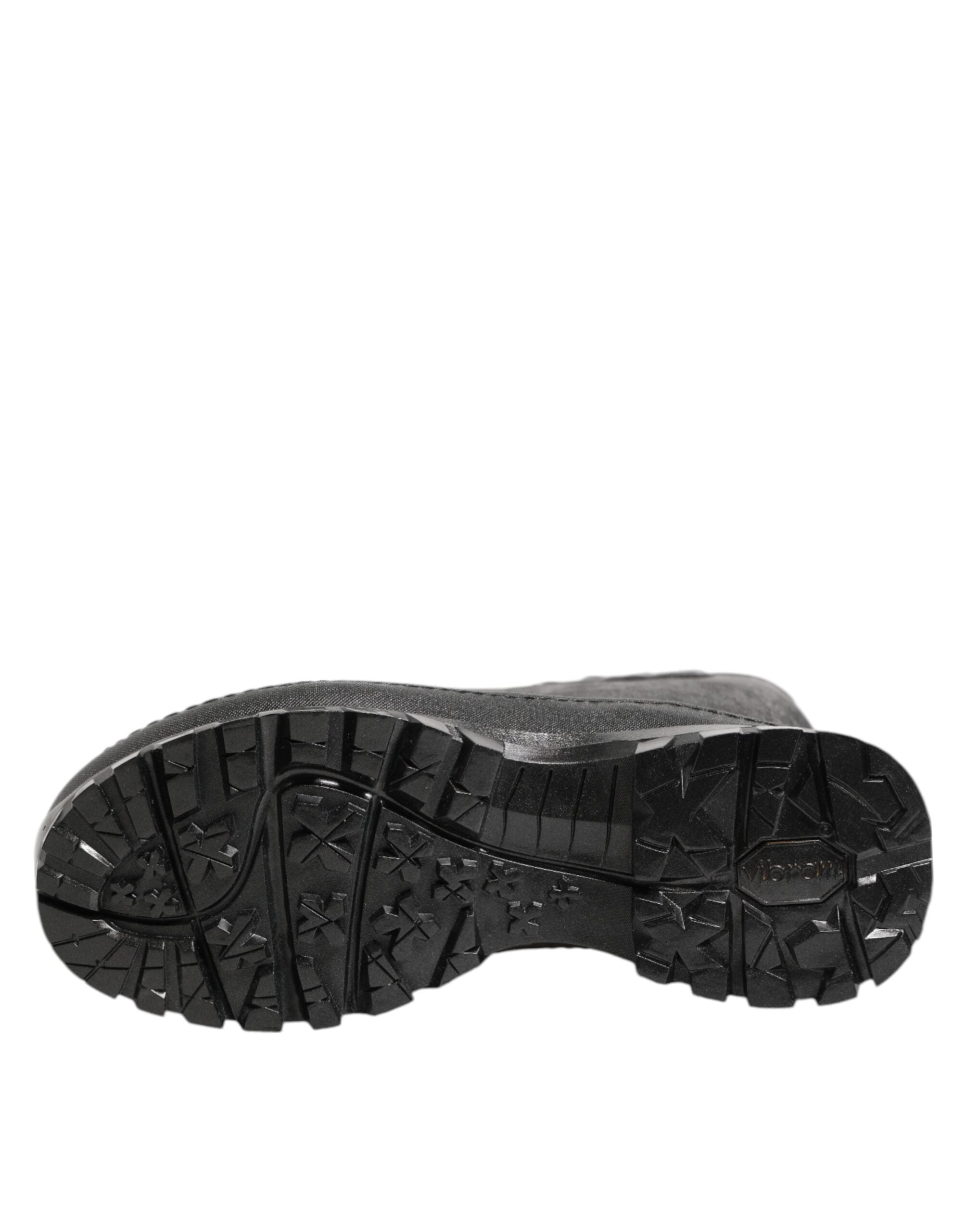 Metallic Black Pull On Rain Boots Men Shoes