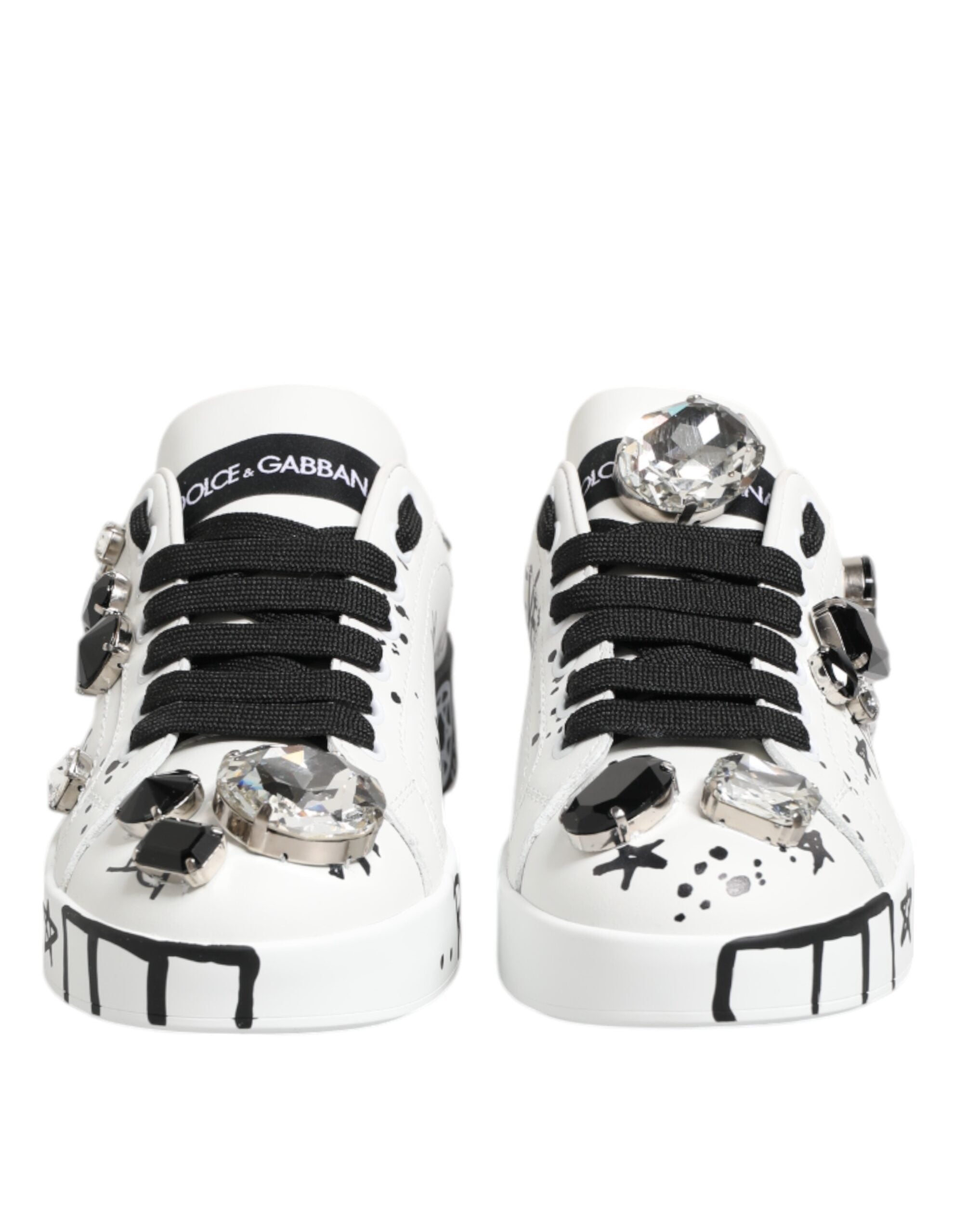 White Portofino Crystal Sneakers Shoes
