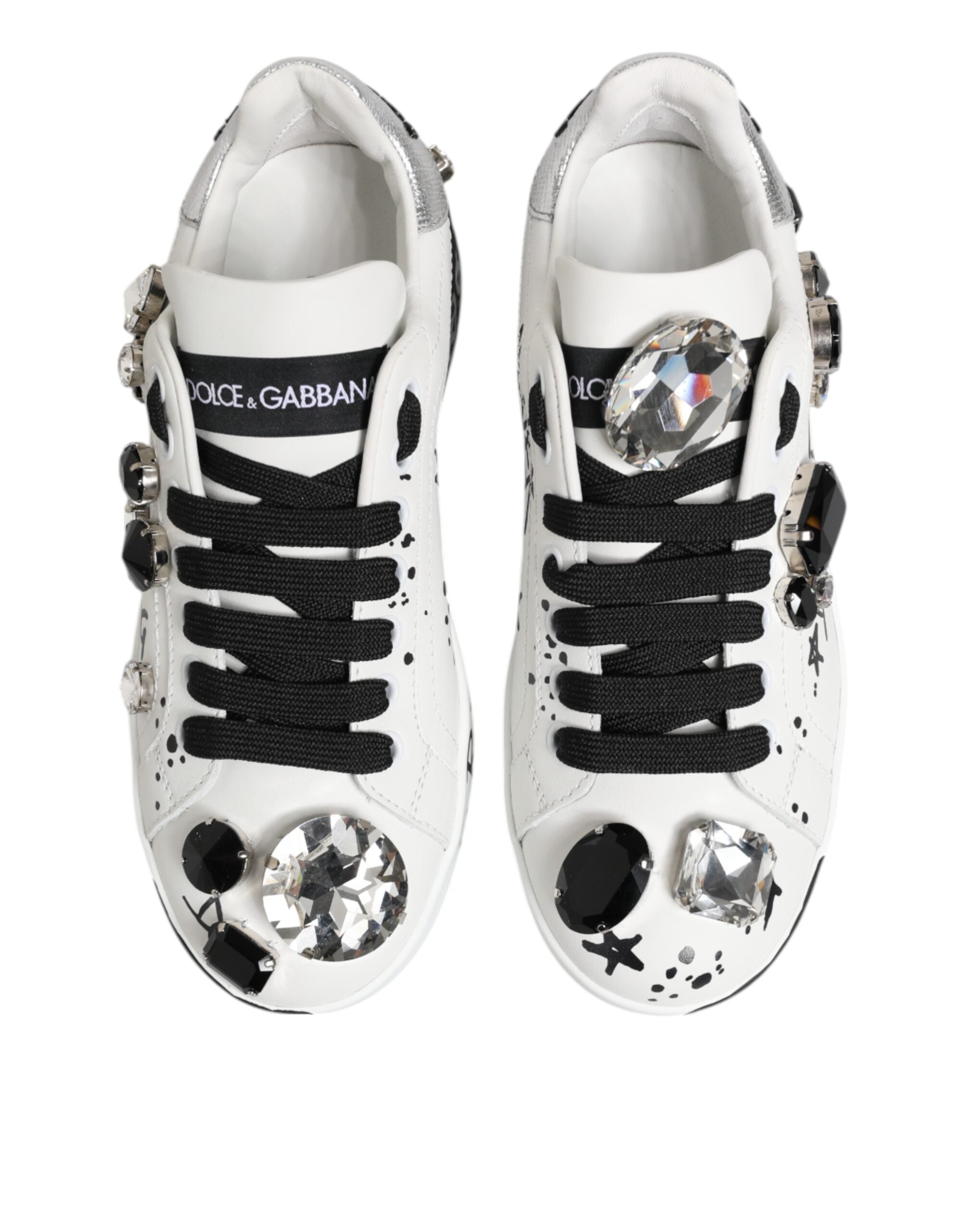 White Portofino Crystal Sneakers Shoes