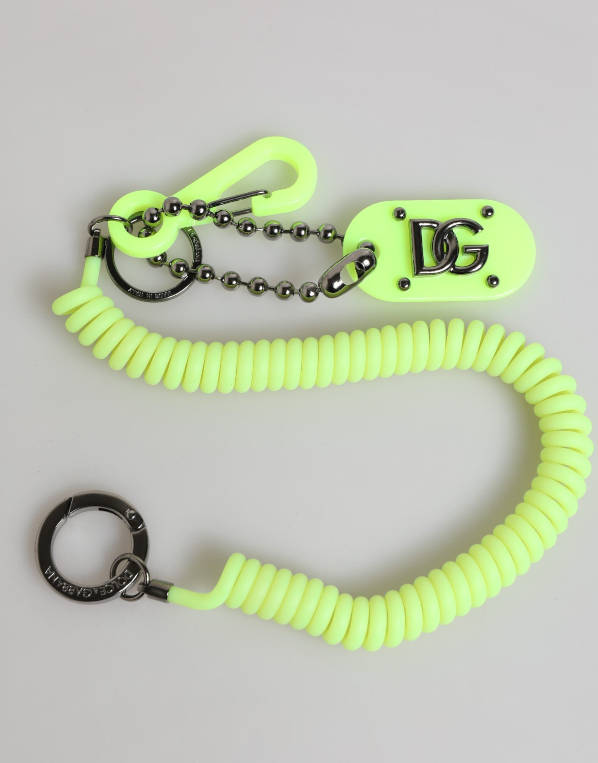 Green Springy Key Holder DG Logo Men's Keychain Keyring