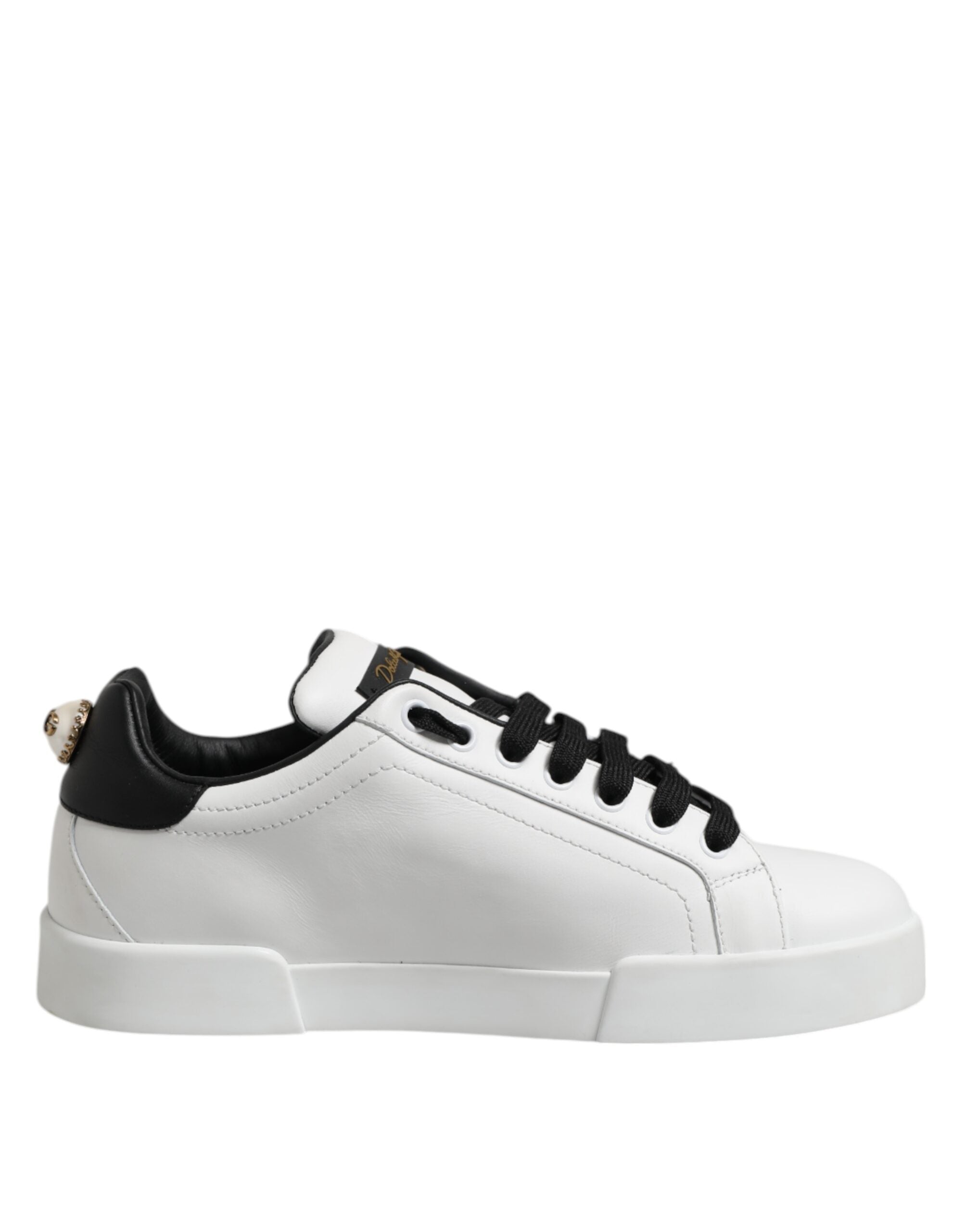 White Leather Portofino Lace Up Sneakers Shoes