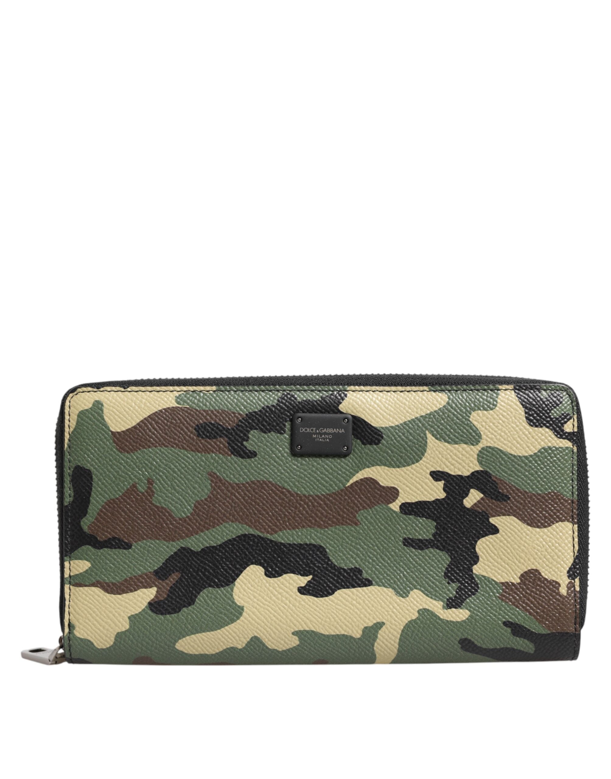 Multicolor Camouflage Logo Zip Around Continental Wallet