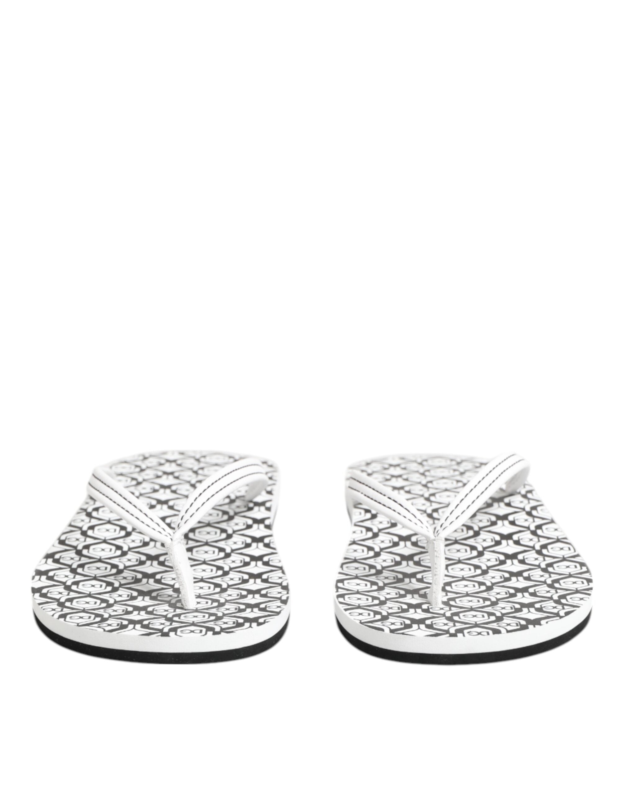 Black White Logo Beachwear Flats Slipper Shoes