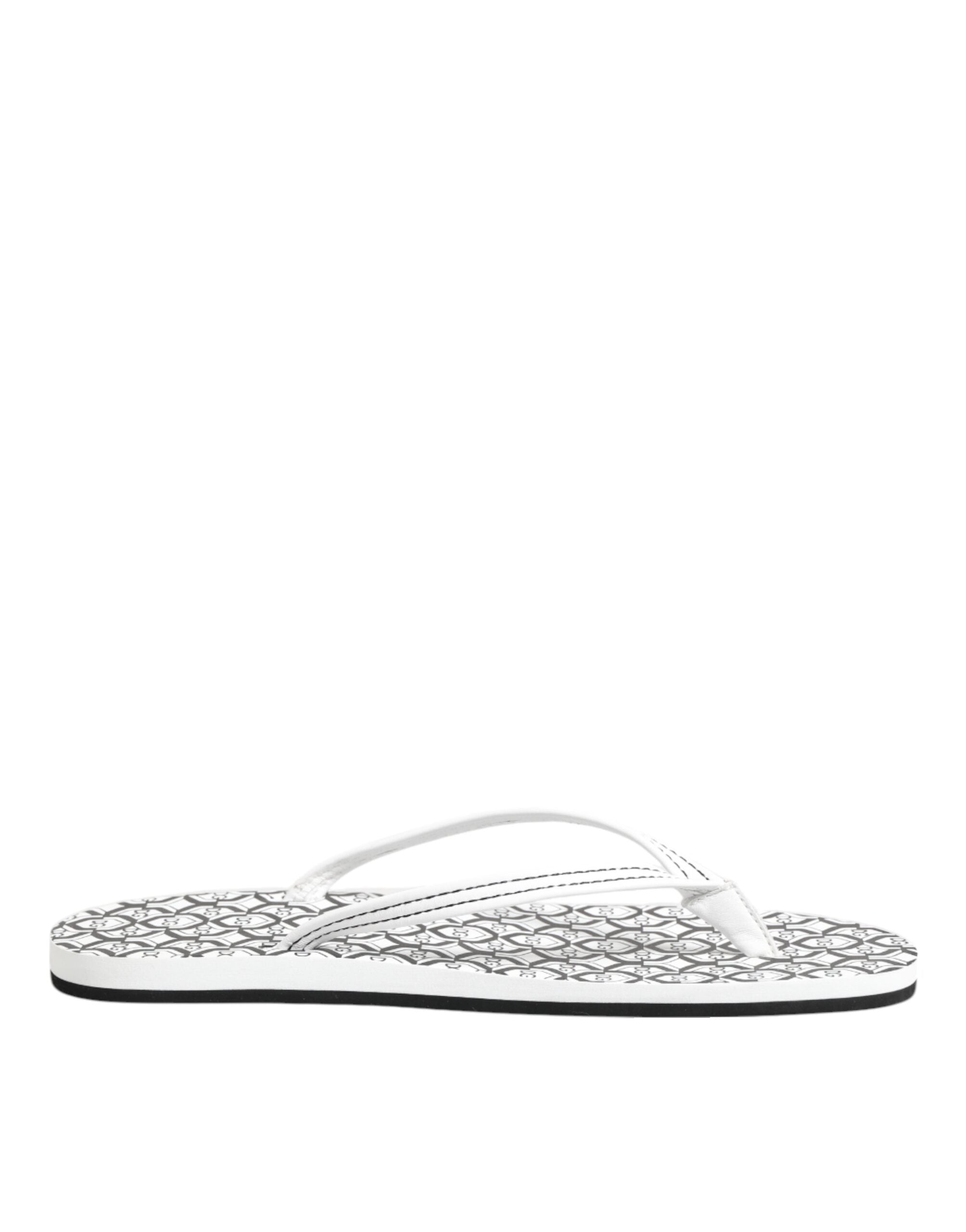 Black White Logo Beachwear Flats Slipper Shoes
