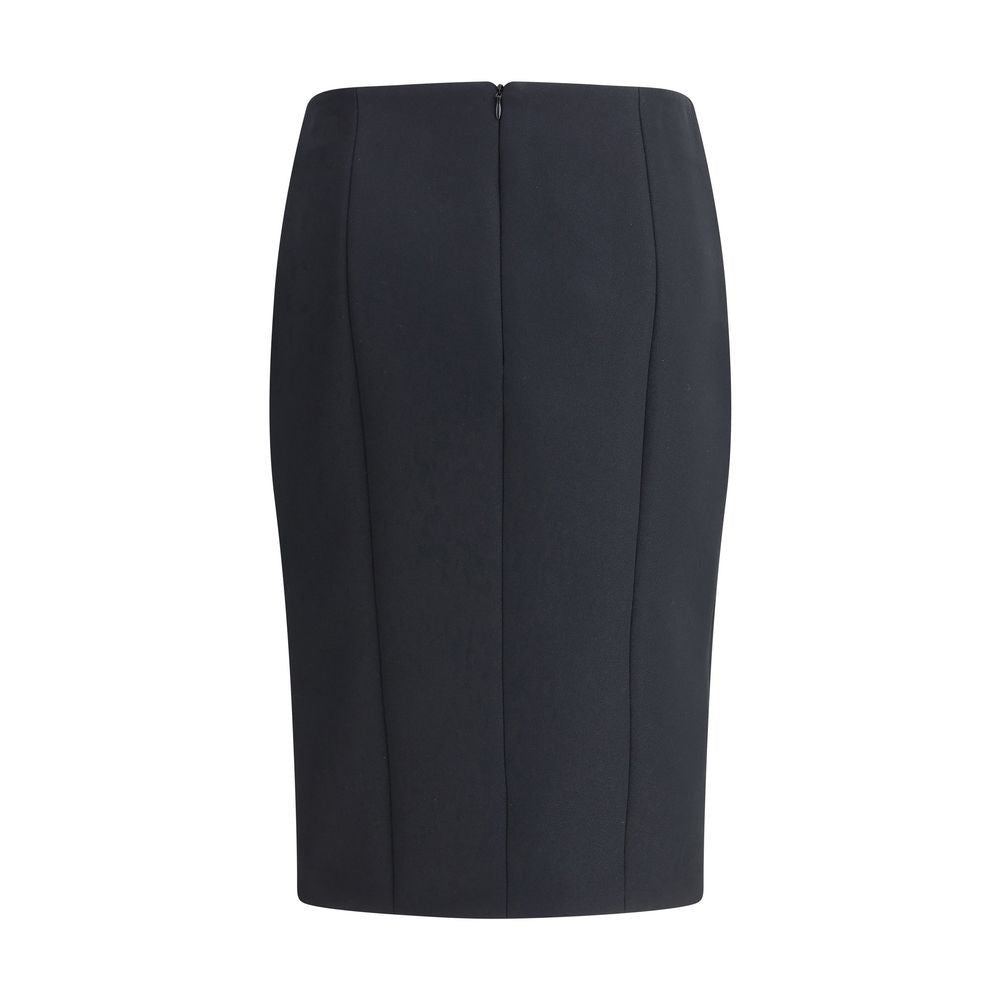 Black Recycled Polyester Midi Skirt