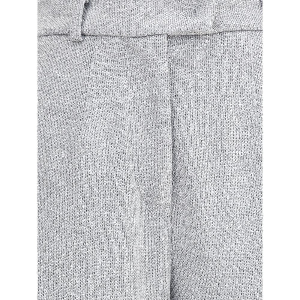 Gray Cotton Casual Pants
