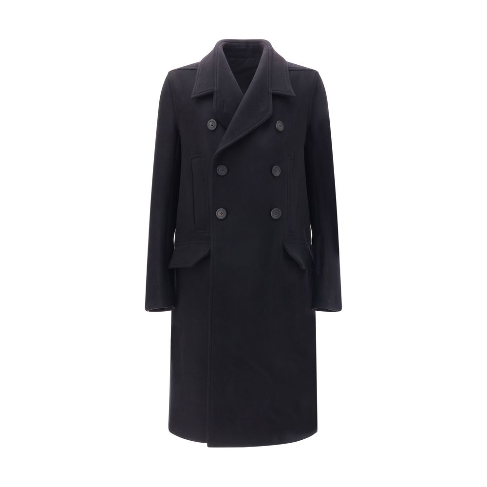 Black Fleece Wool Coat