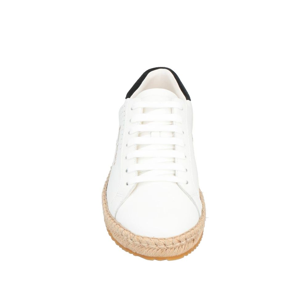 White Calfskin Low Top Sneakers