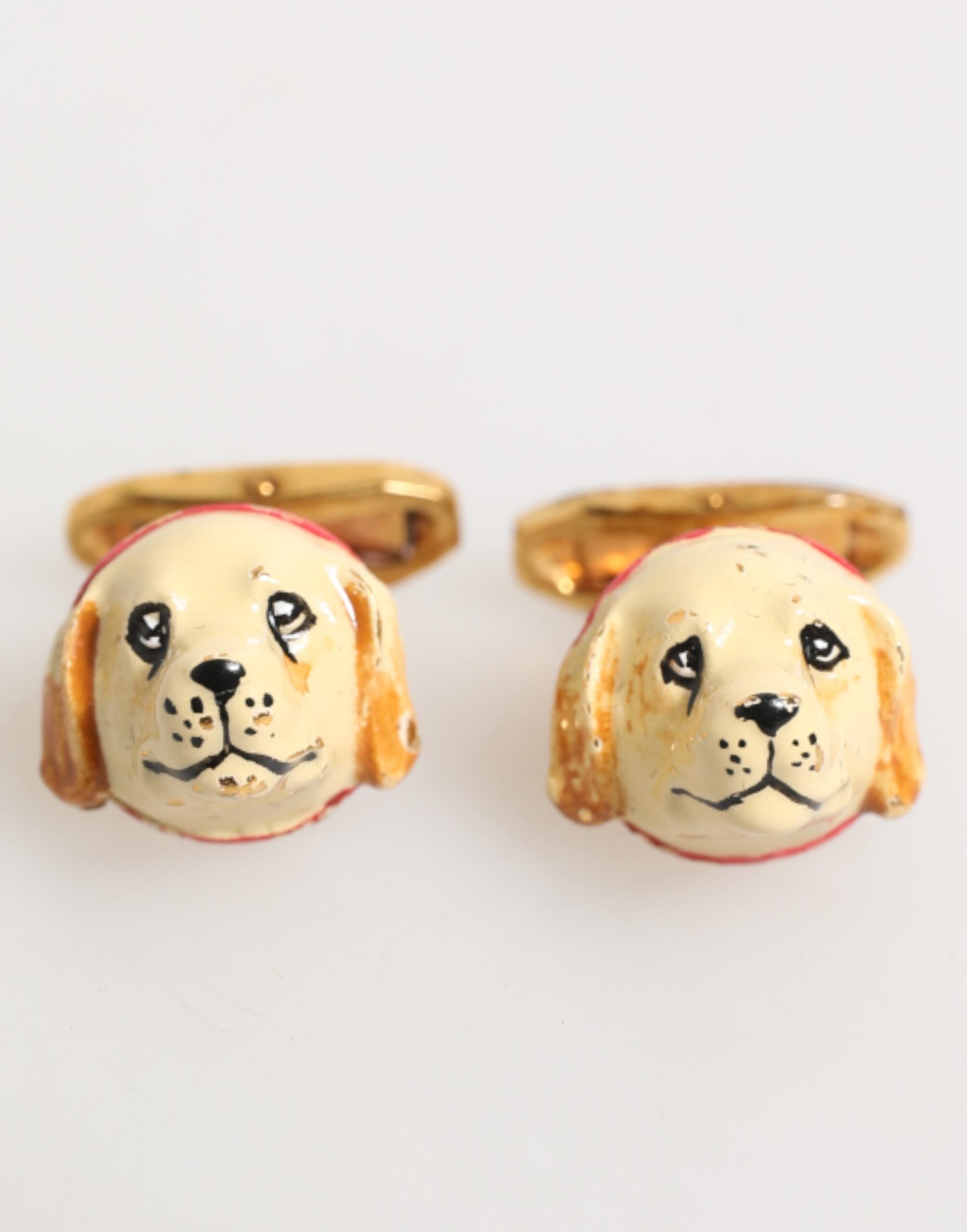 Brass Gold Tone Dog Puppy Men's Accessories Cufflink
