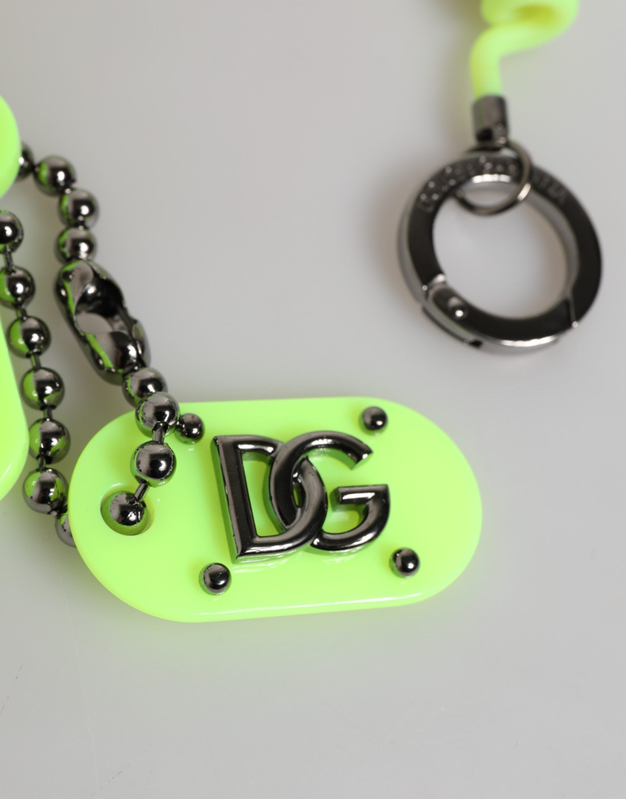 Green Springy Key Holder DG Logo Men's Keychain