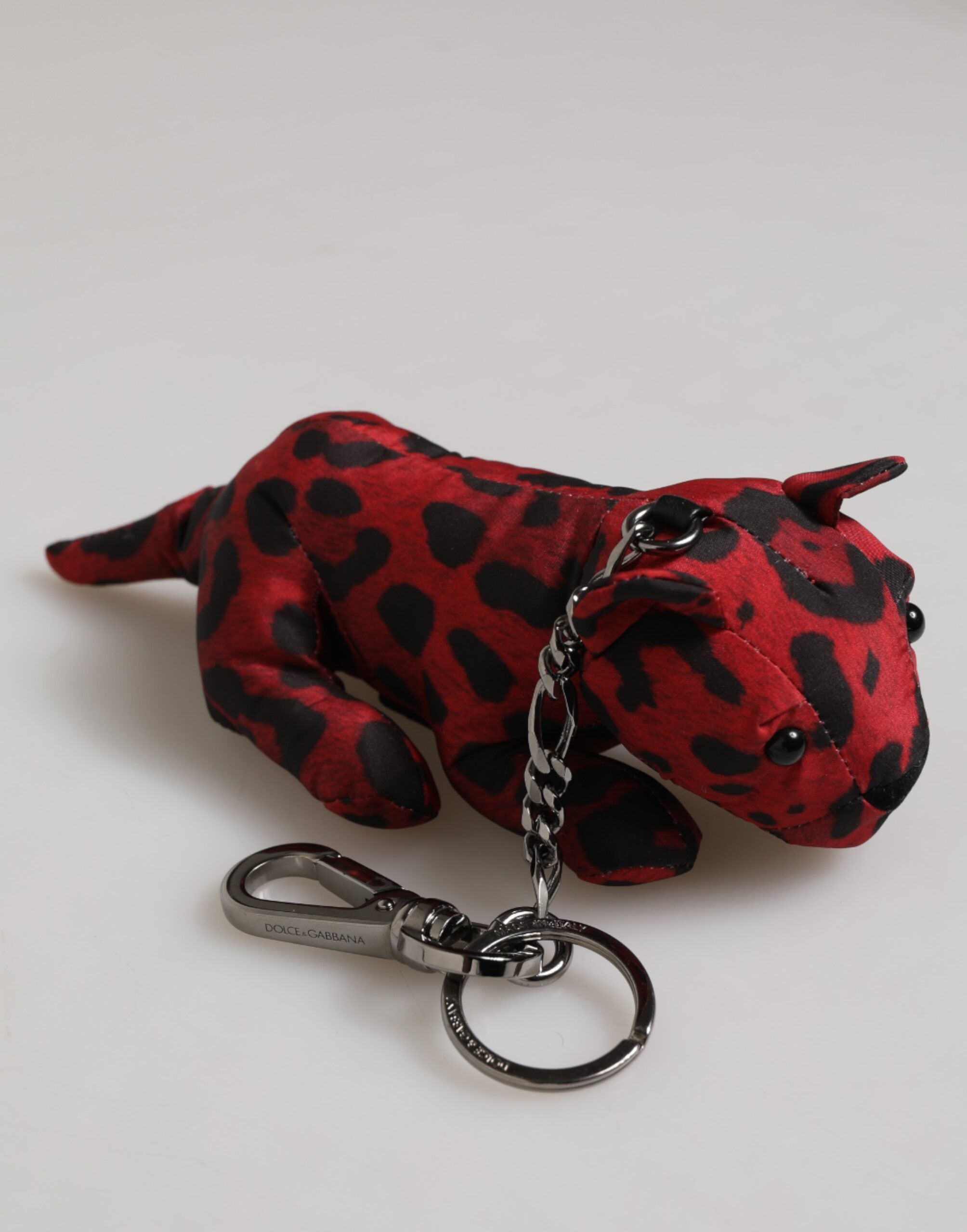 Red Black Polyester Animal Silhouette Keychain Keyring