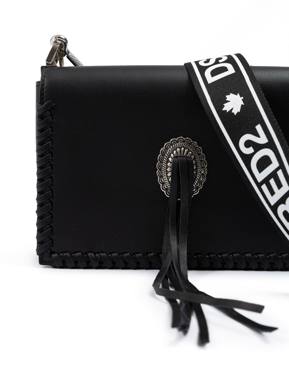 Black Leather Crossbody Bag