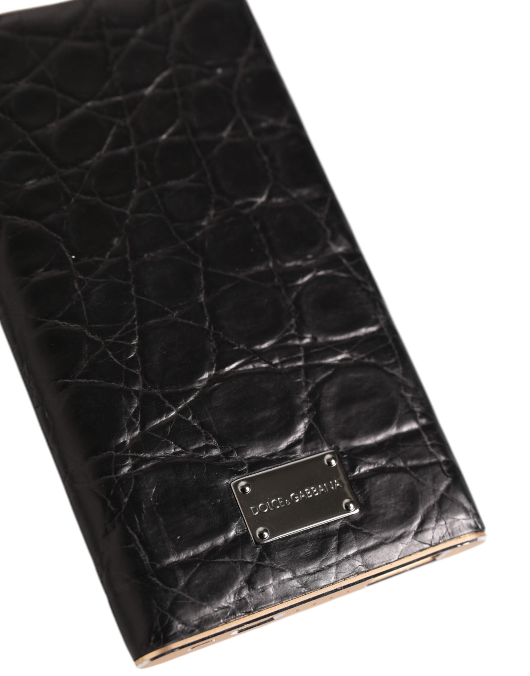 Black Leather Exotic Skin 3000mAh Power Bank Charger USB