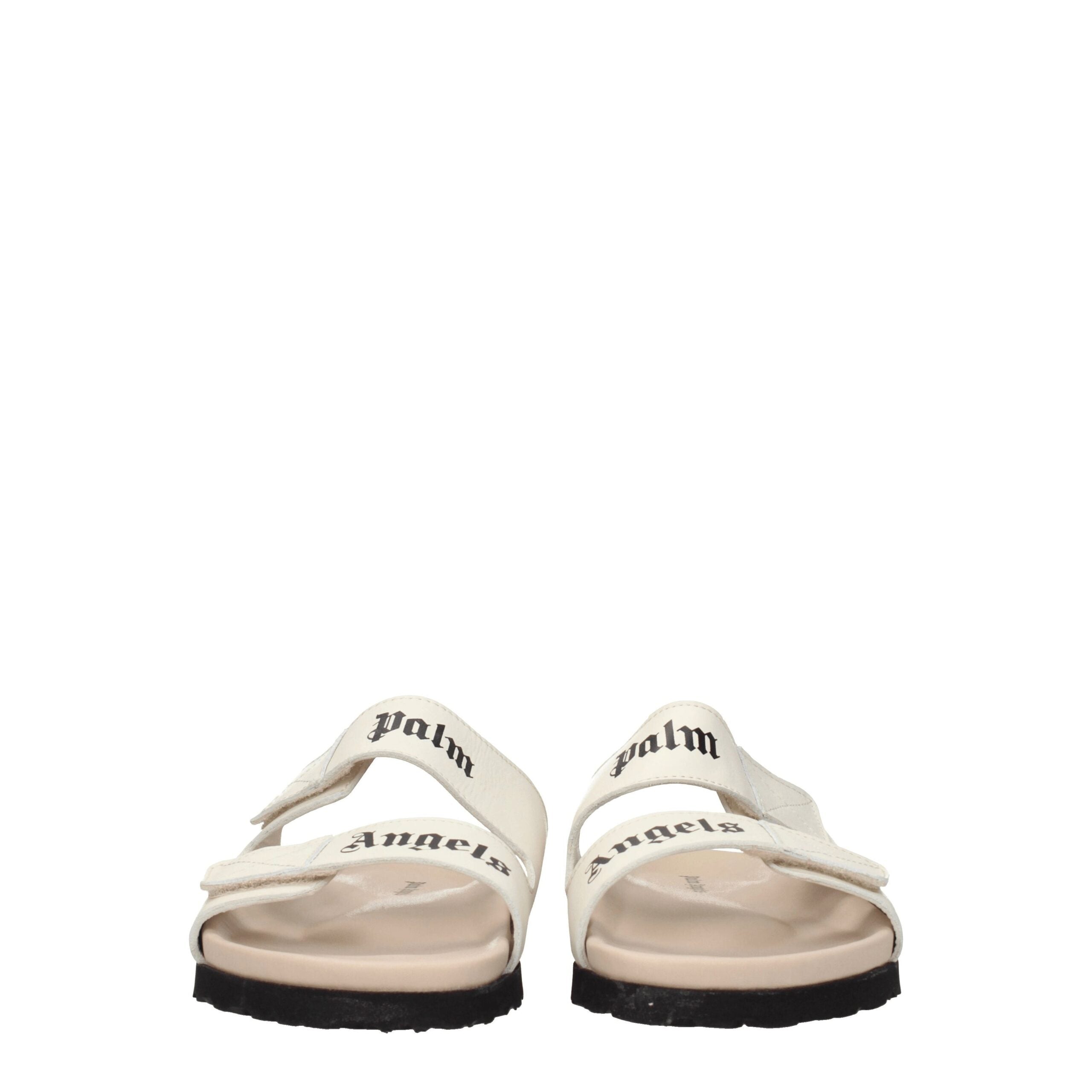 Beige Leather Slippers